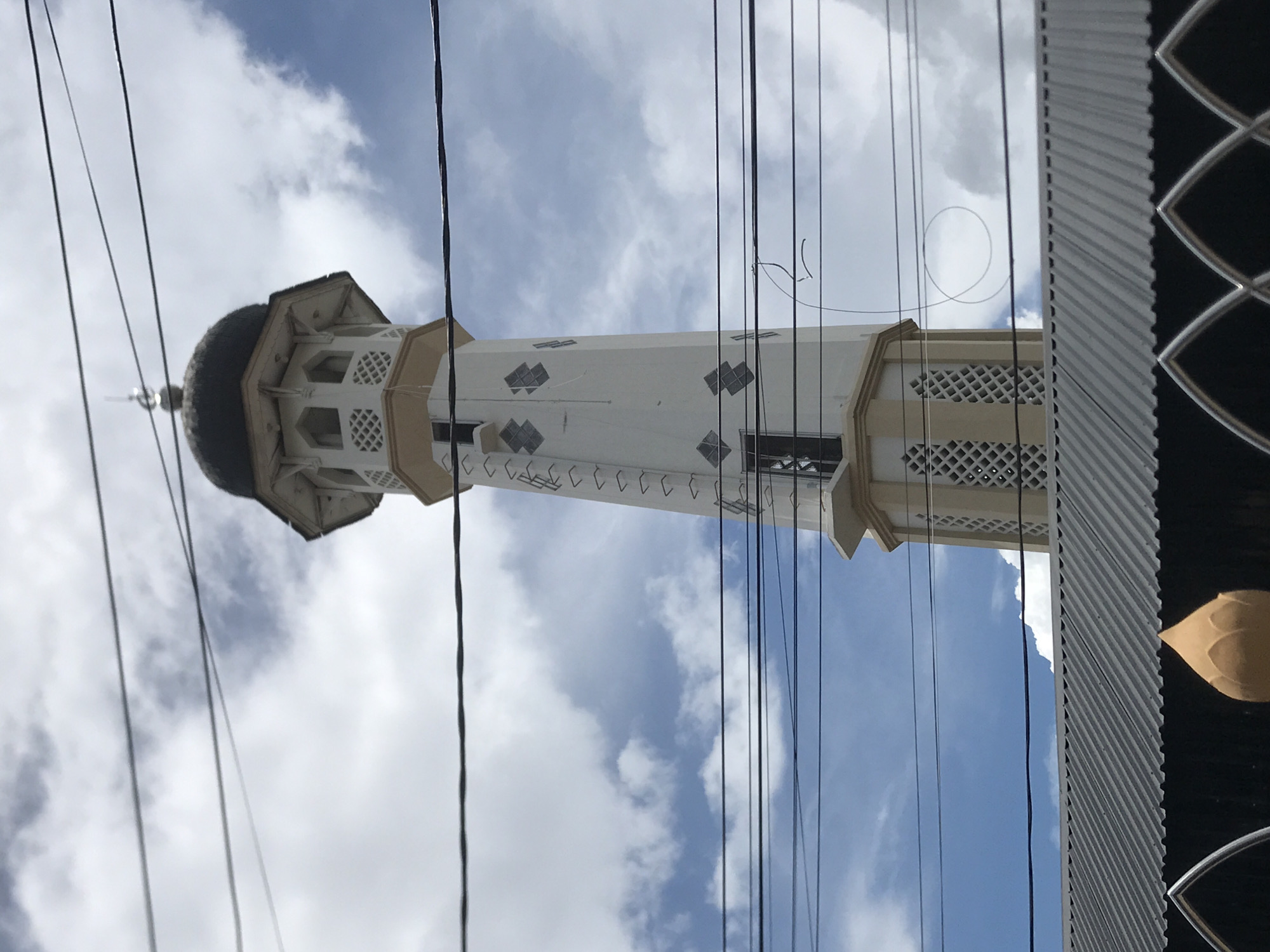 Mosque minaret documented in Lhokseumawe, Indonesia