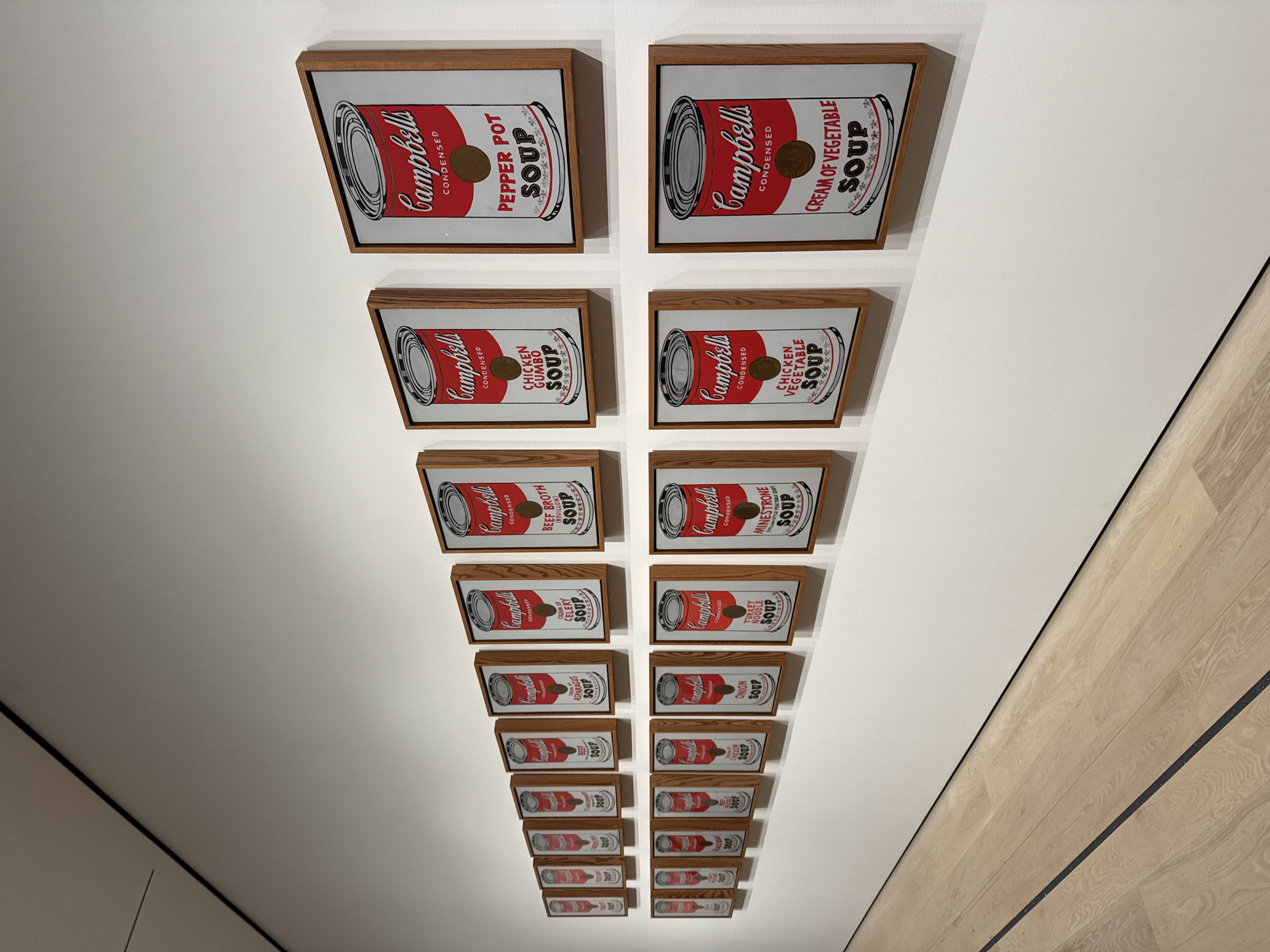 Warhol Campbell's Soup Cans prints displayed in New York gallery