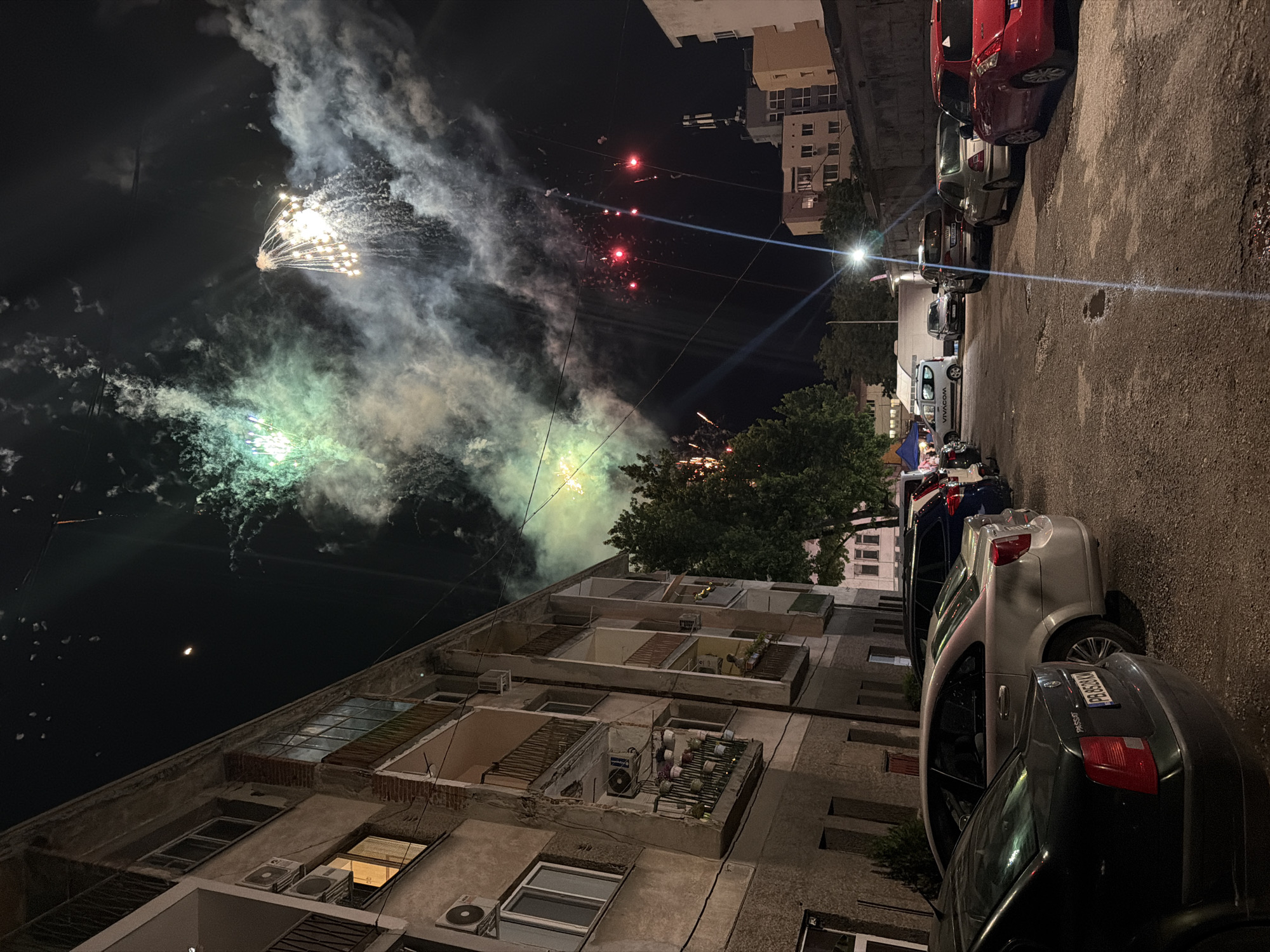 Fireworks Display Illuminates Stamboliyski Bulgaria Evening Sky