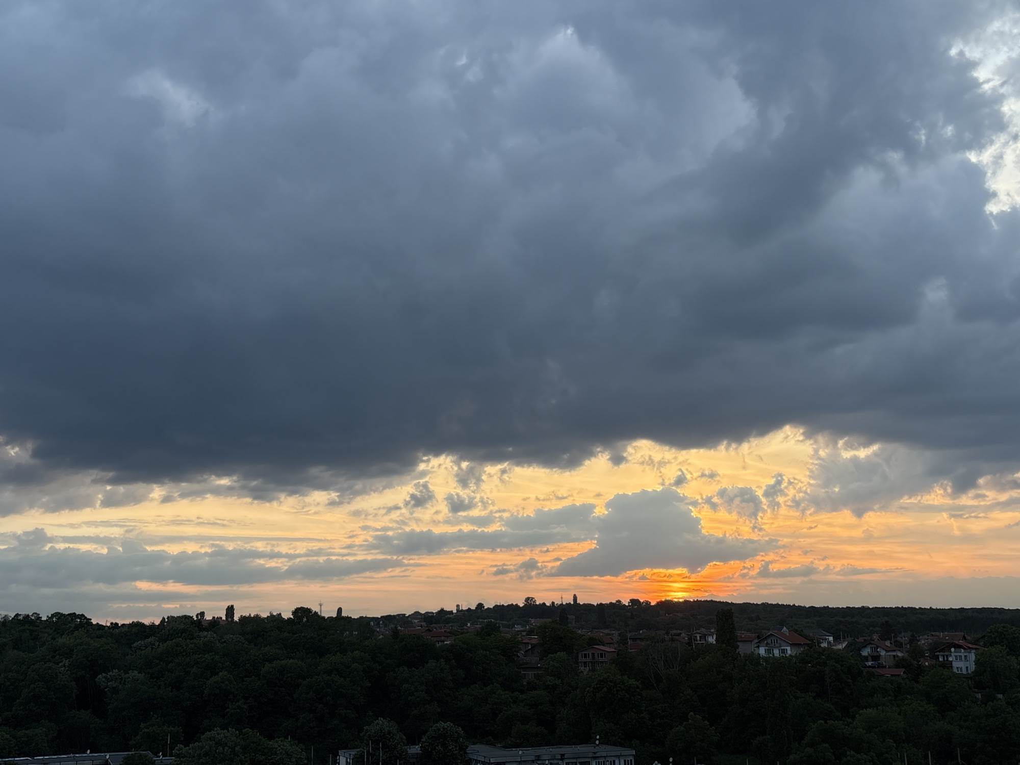 Storm clouds gather over Sofia during evening photography session