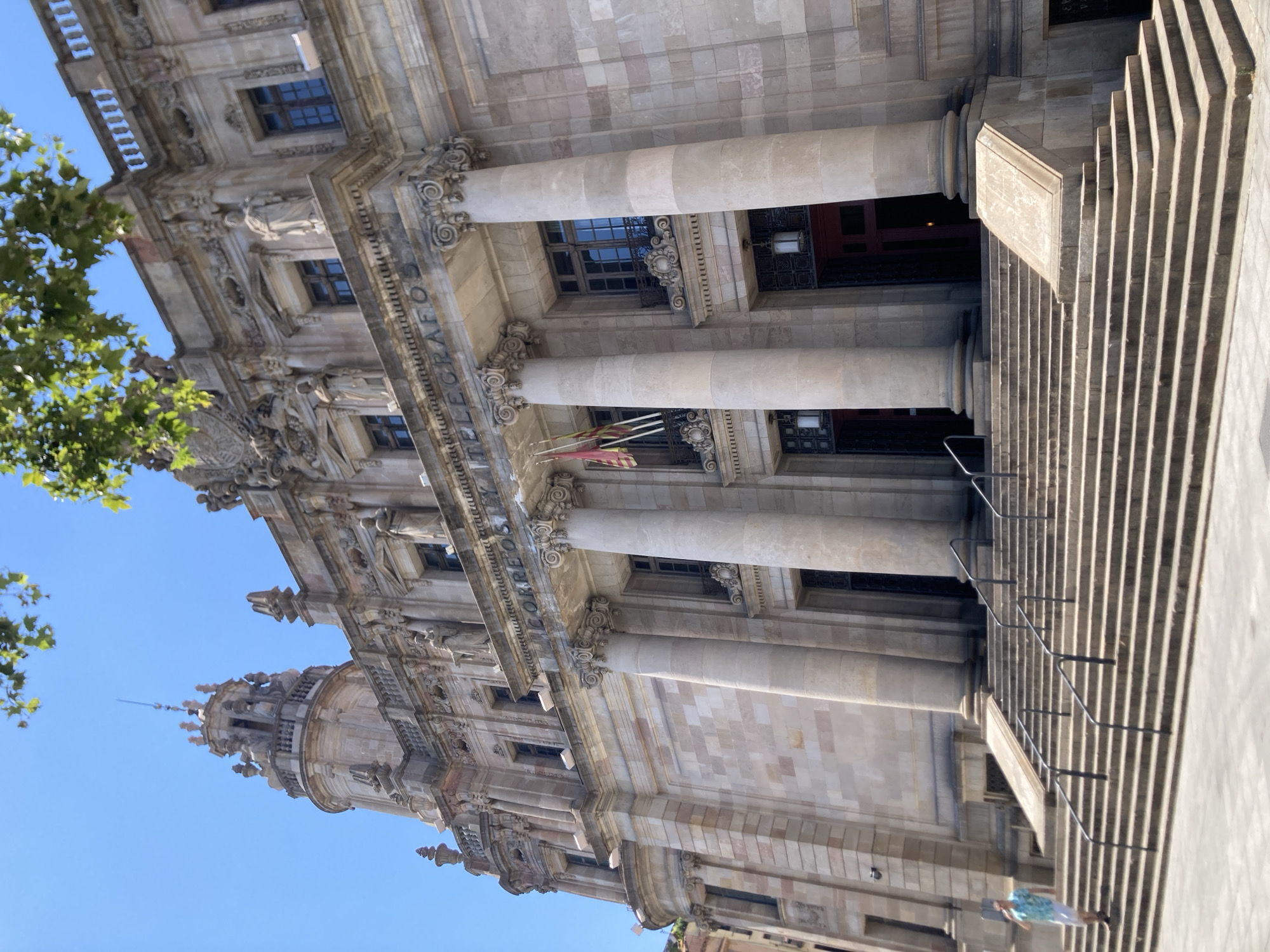 Barcelona's grand civic buildings explored up close on a sunny afternoon