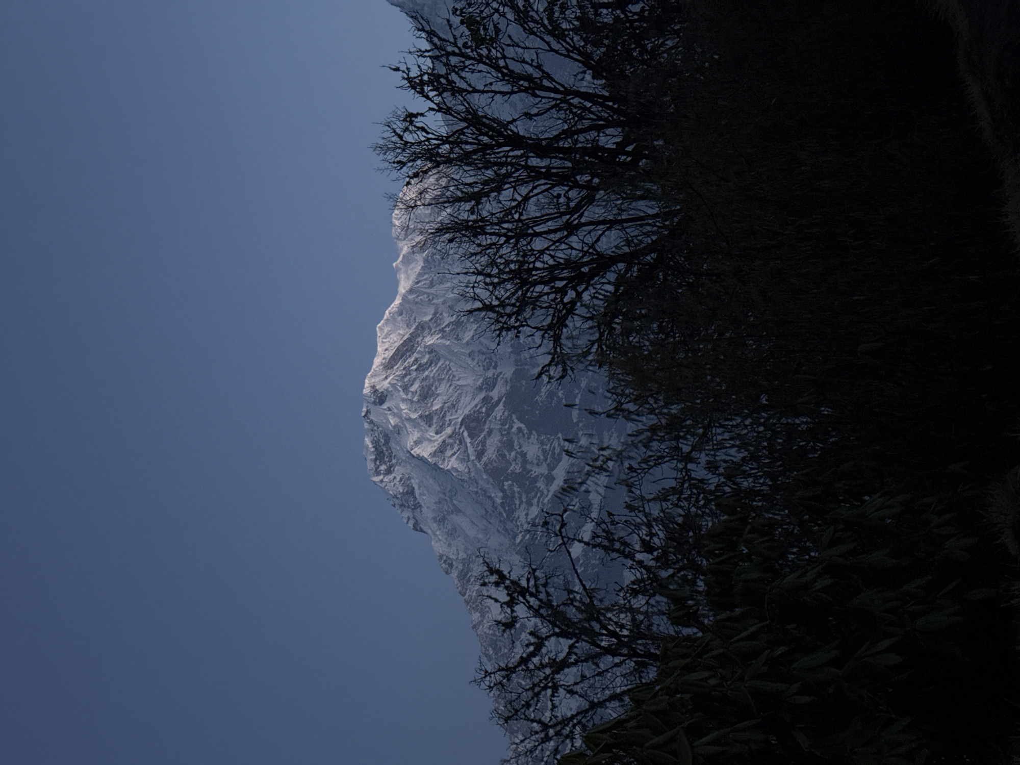 Evening mountain scenes captured in Lwang Ghalel, Nepal