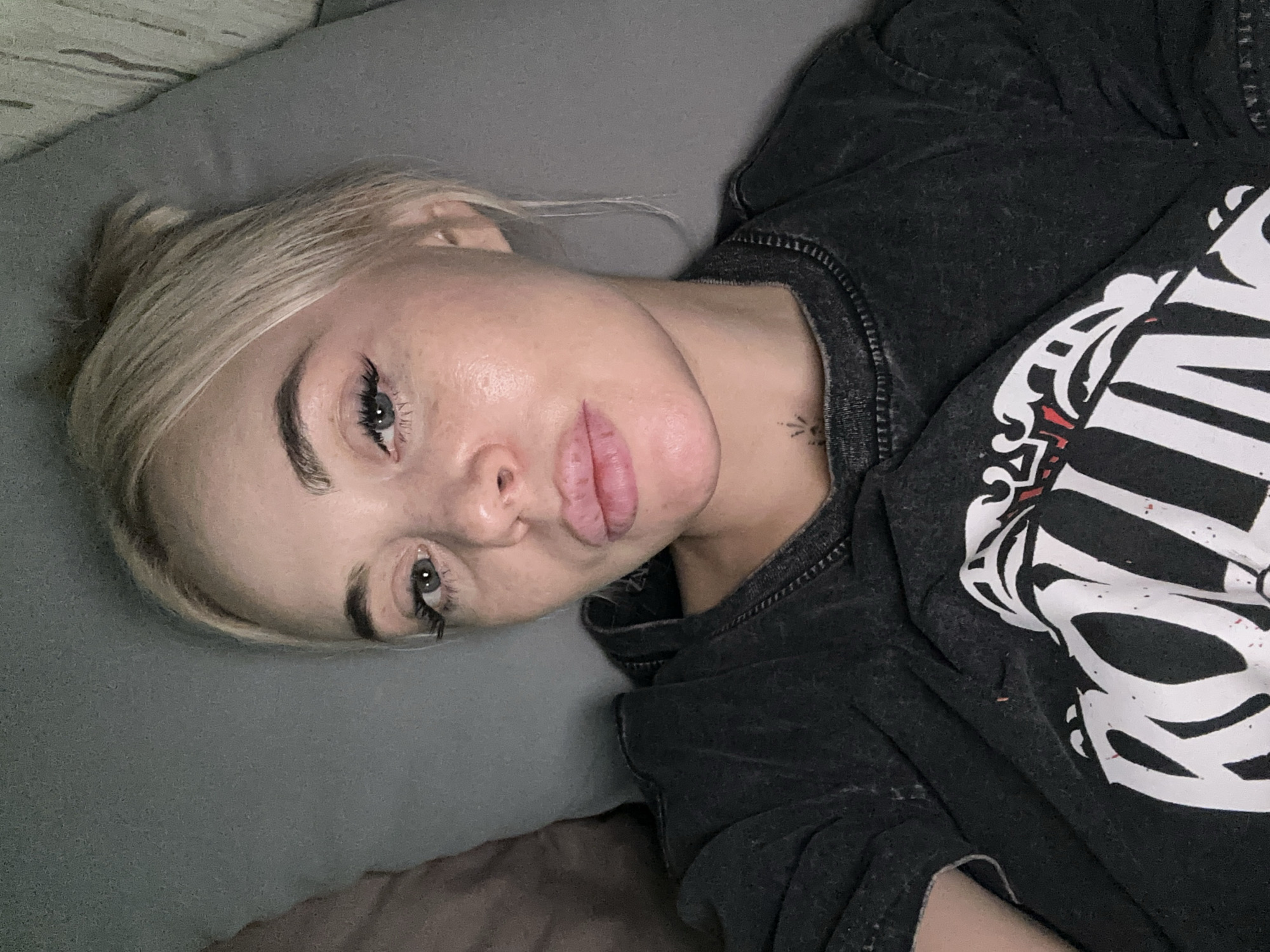 Woman resting indoors captured in multiple photos in Russia