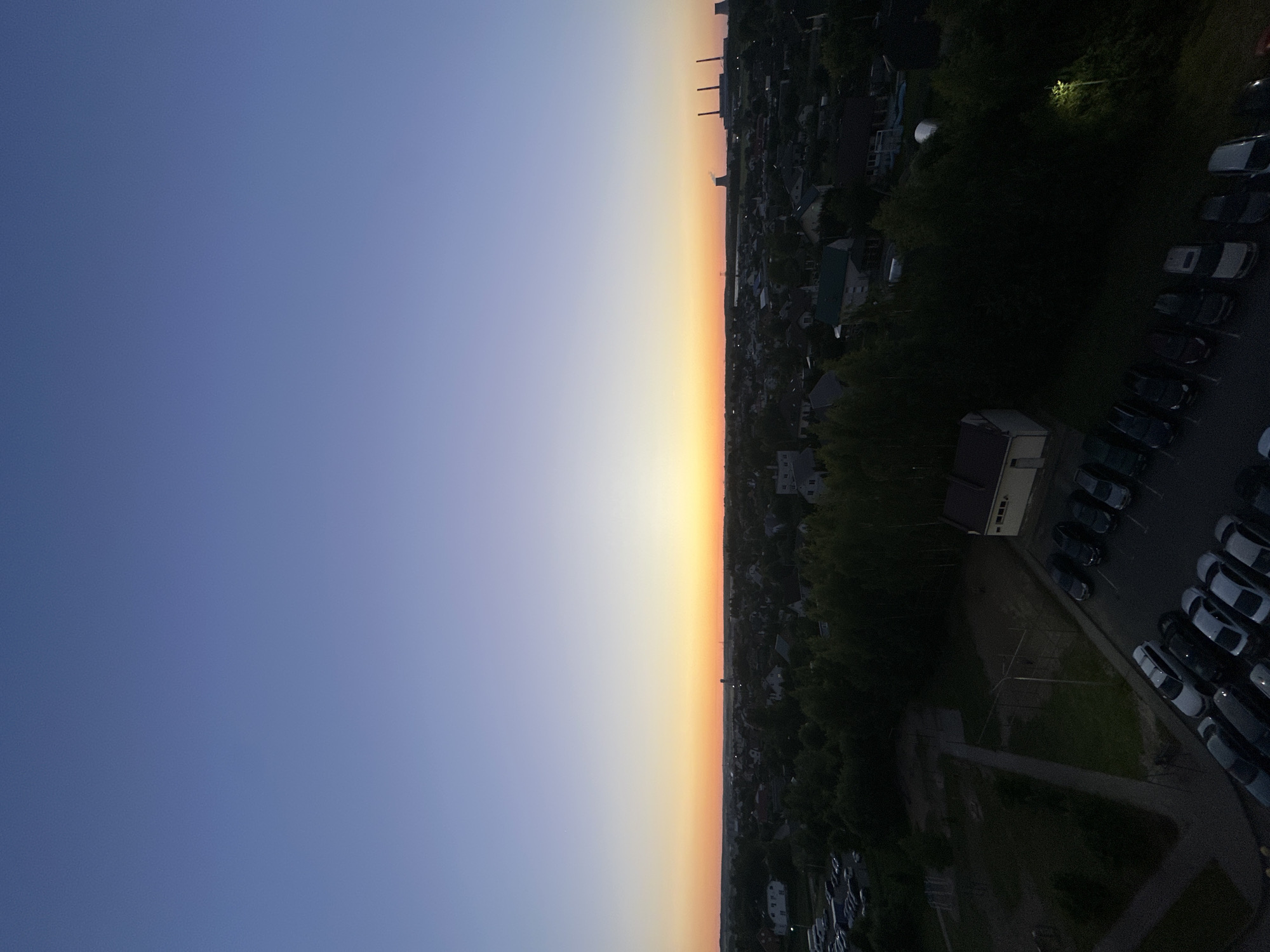Sunset over Minsk suburbs, shot from multiple angles at dusk
