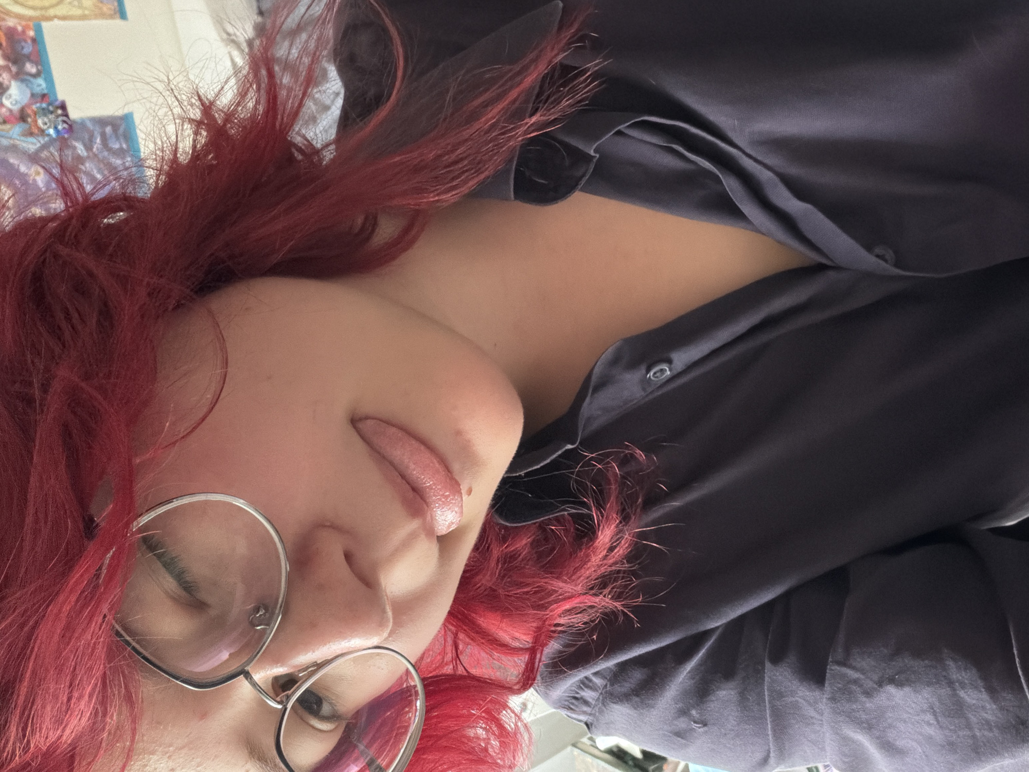 Selfie session in Chelyabinsk, gothic jewelry and red hair