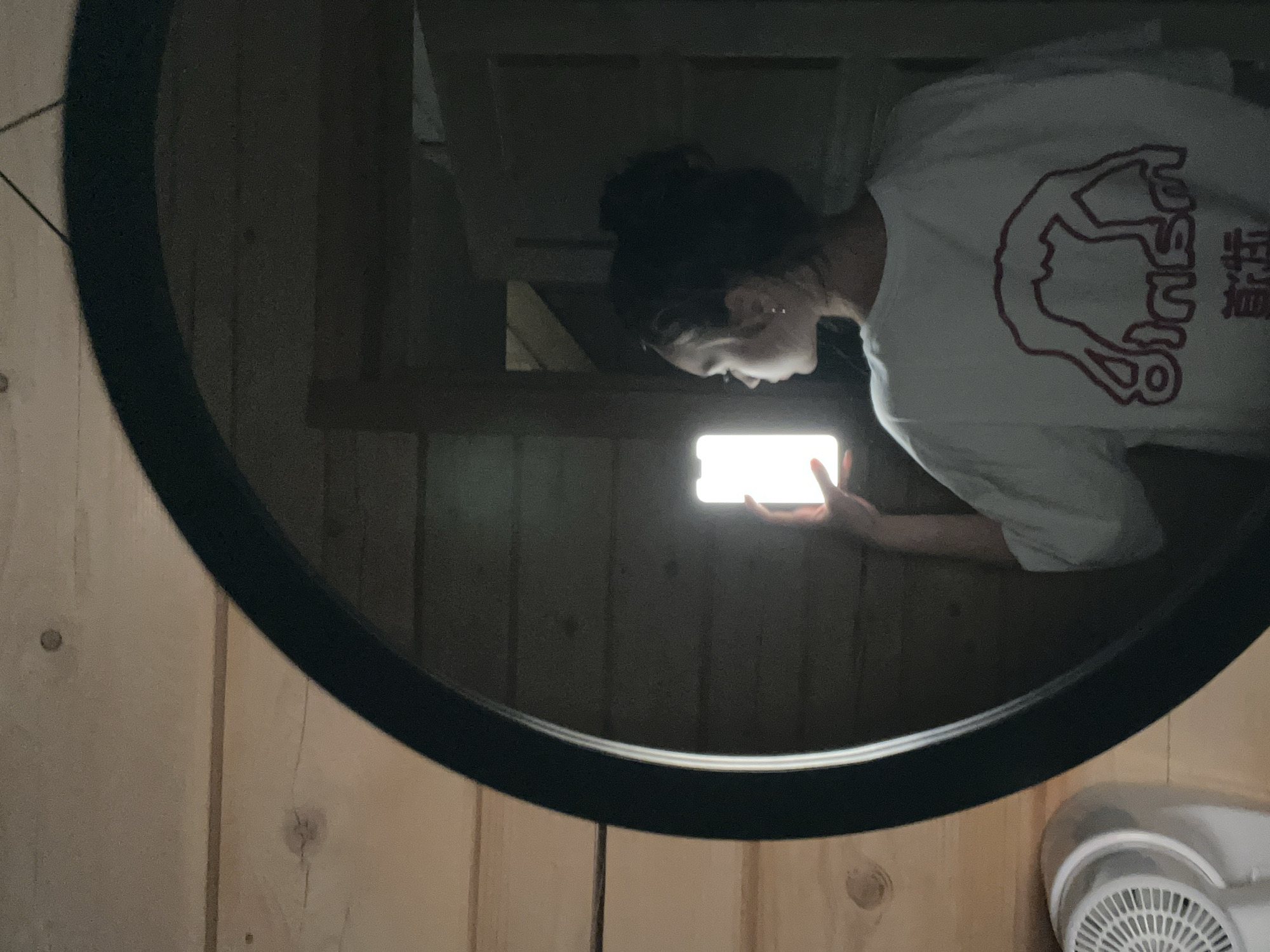 Cabin day: mirror selfies and pine forest scenes