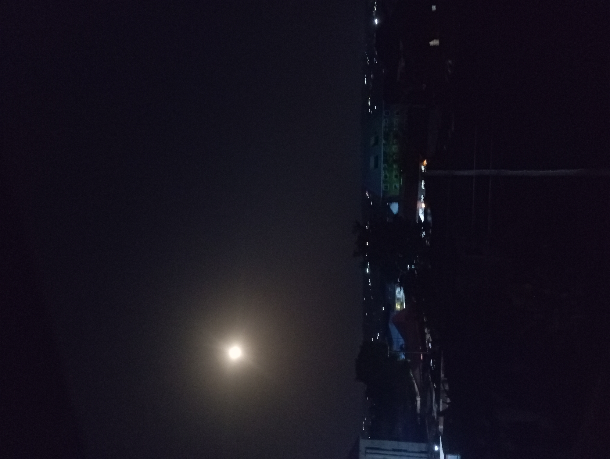 Moonlit night scene documented over Nkpor, Nigeria