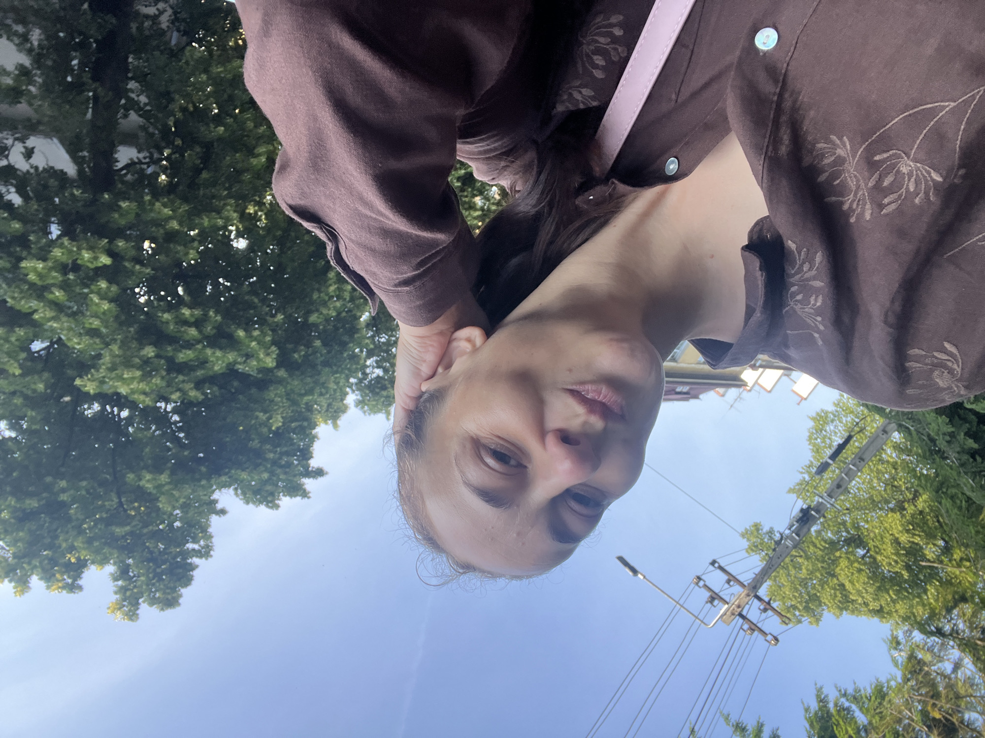 Morning walk with coffee, peonies, and neighborhood selfie stops