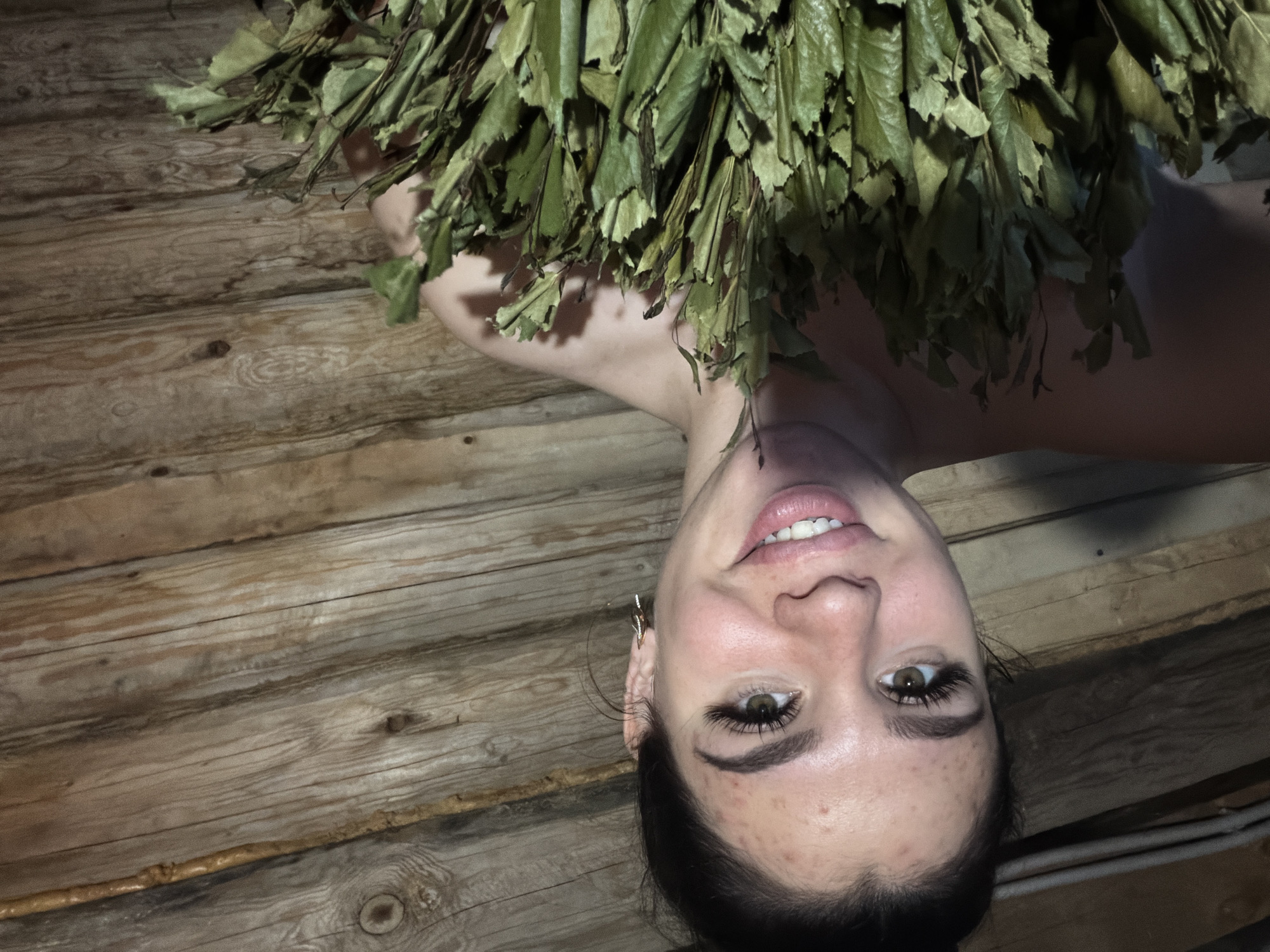 Lazy summer day at a Russian village home with banya and garden