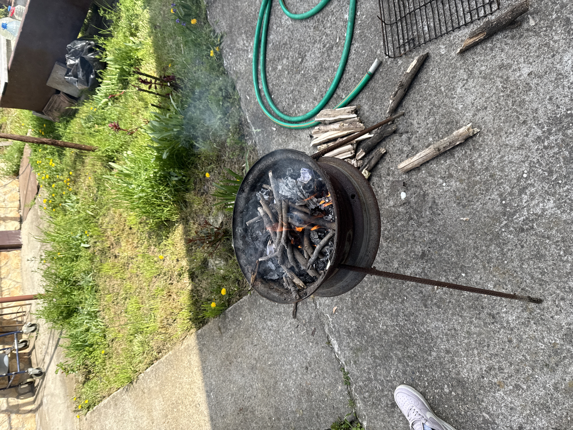 Small fire and dead lizard documented in Bulgarian village
