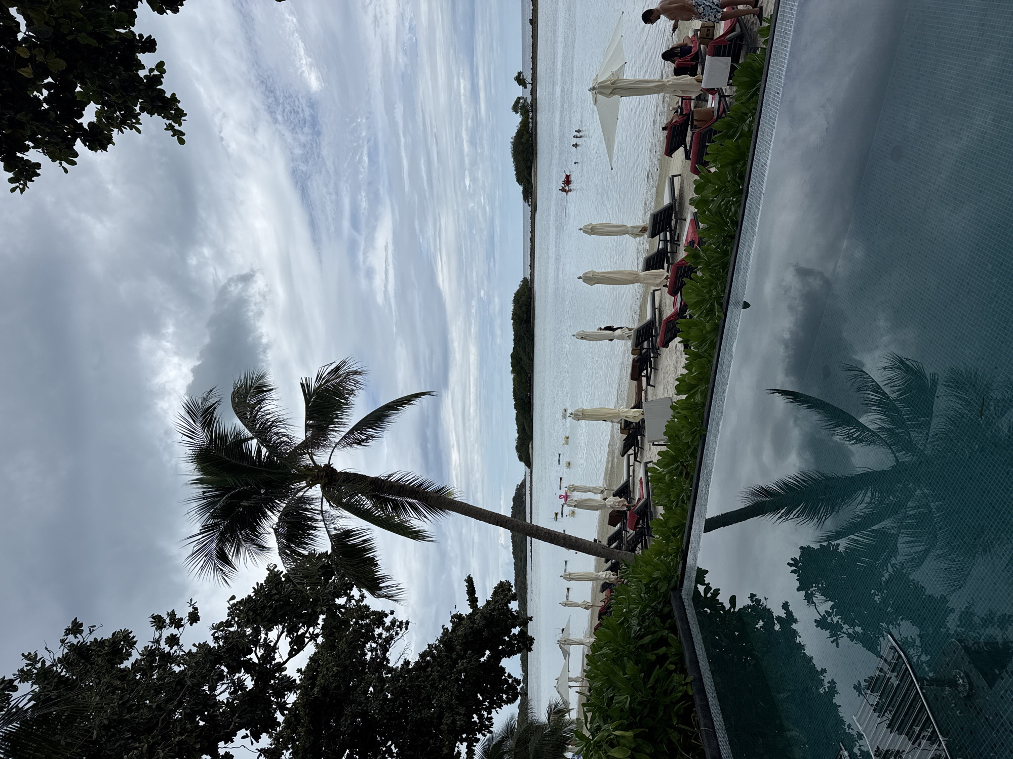 Poolside morning at a Ko Samui oceanfront resort