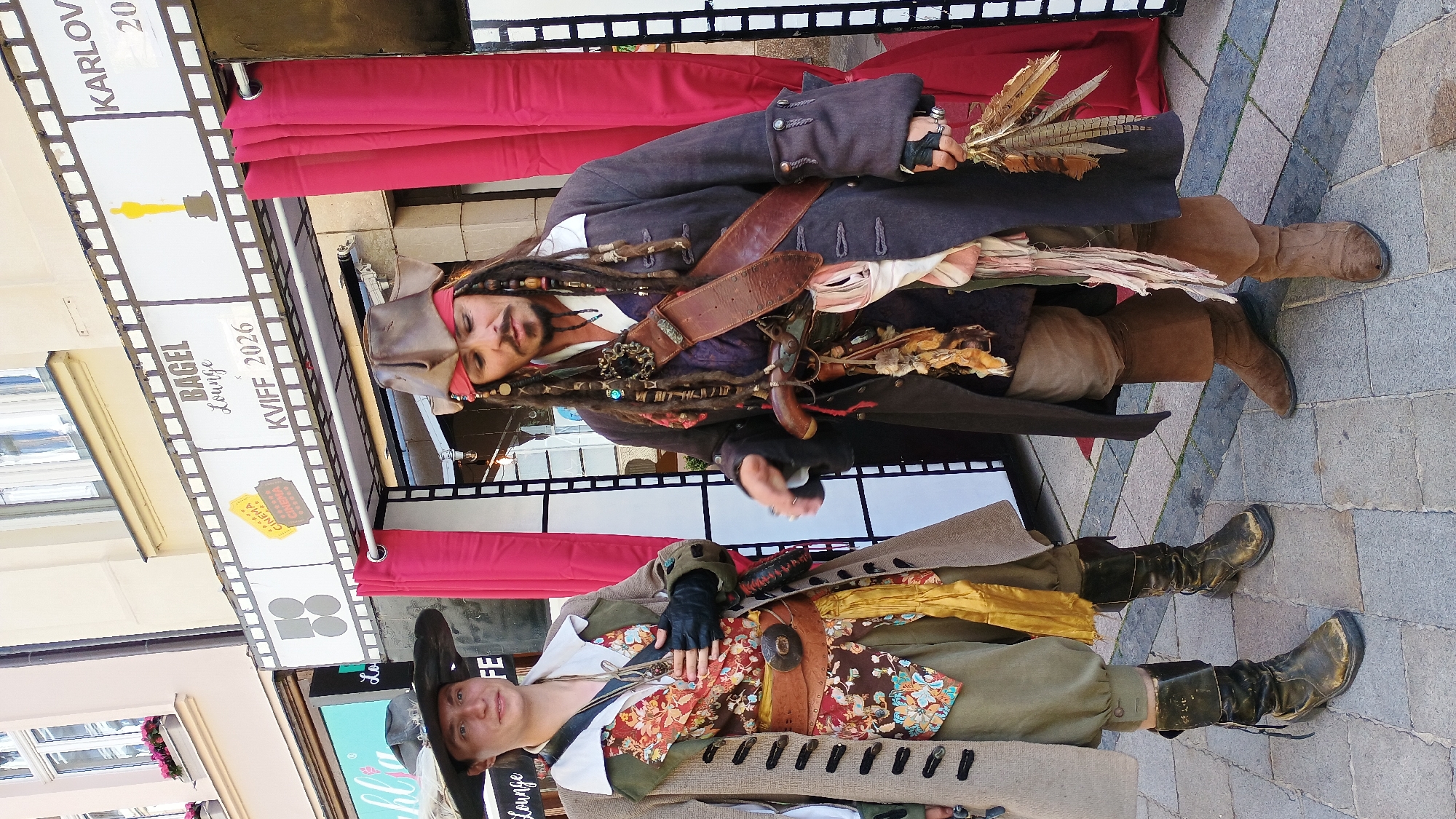 Summer afternoon in Karlovy Vary, pirates and plaza life