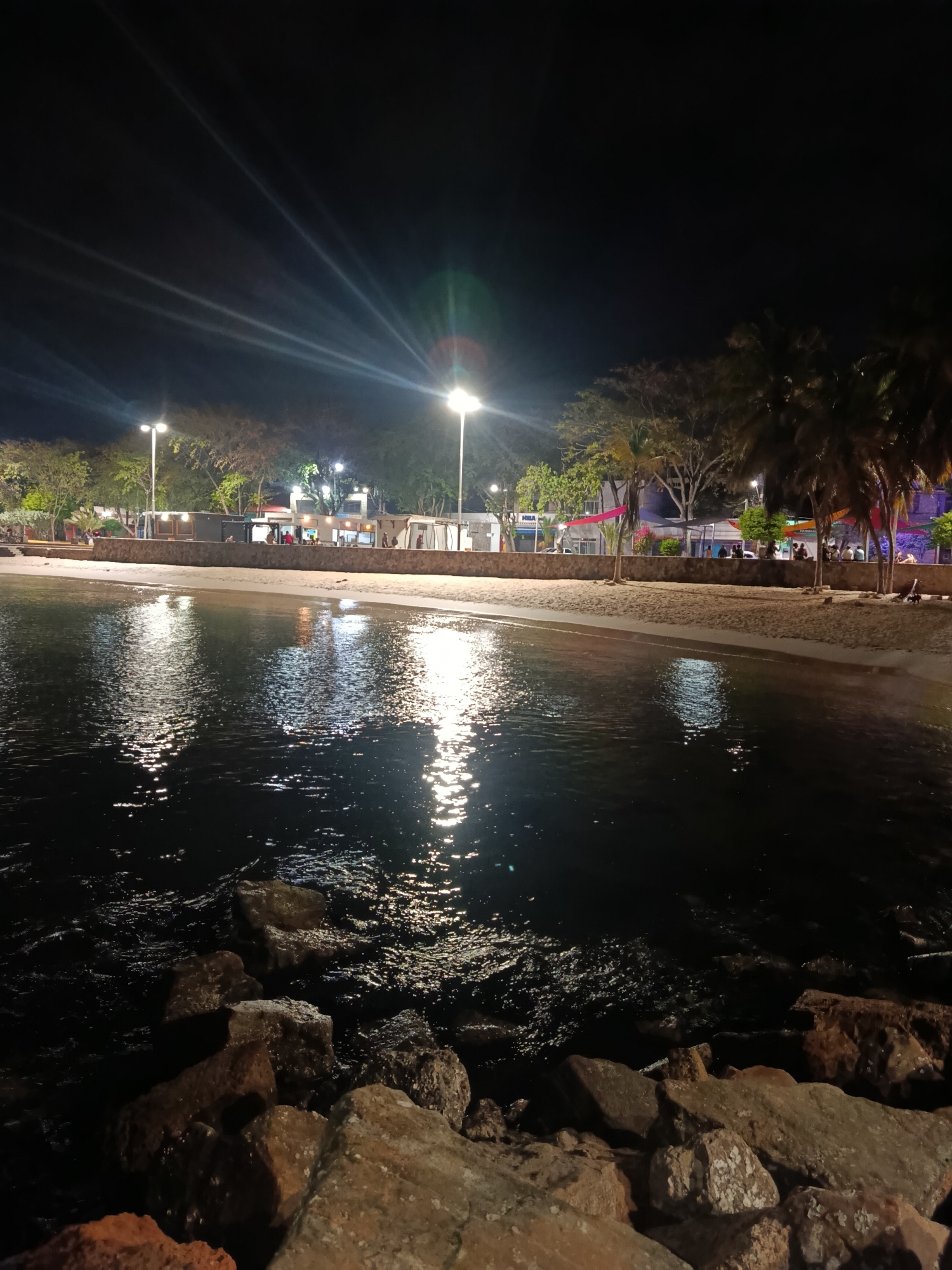 Nighttime coastal scenes documented in Juan Griego, Venezuela