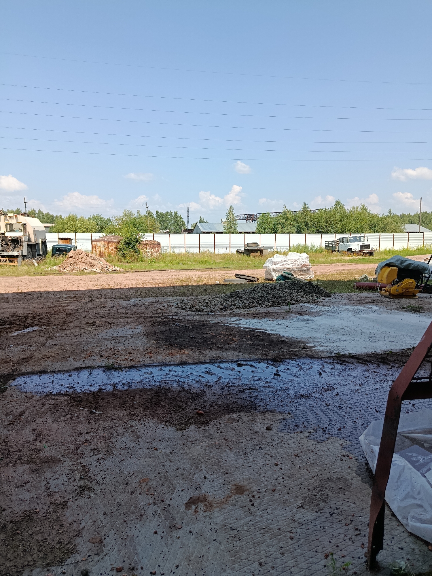 Industrial edge meets birch forest in Borodino summer