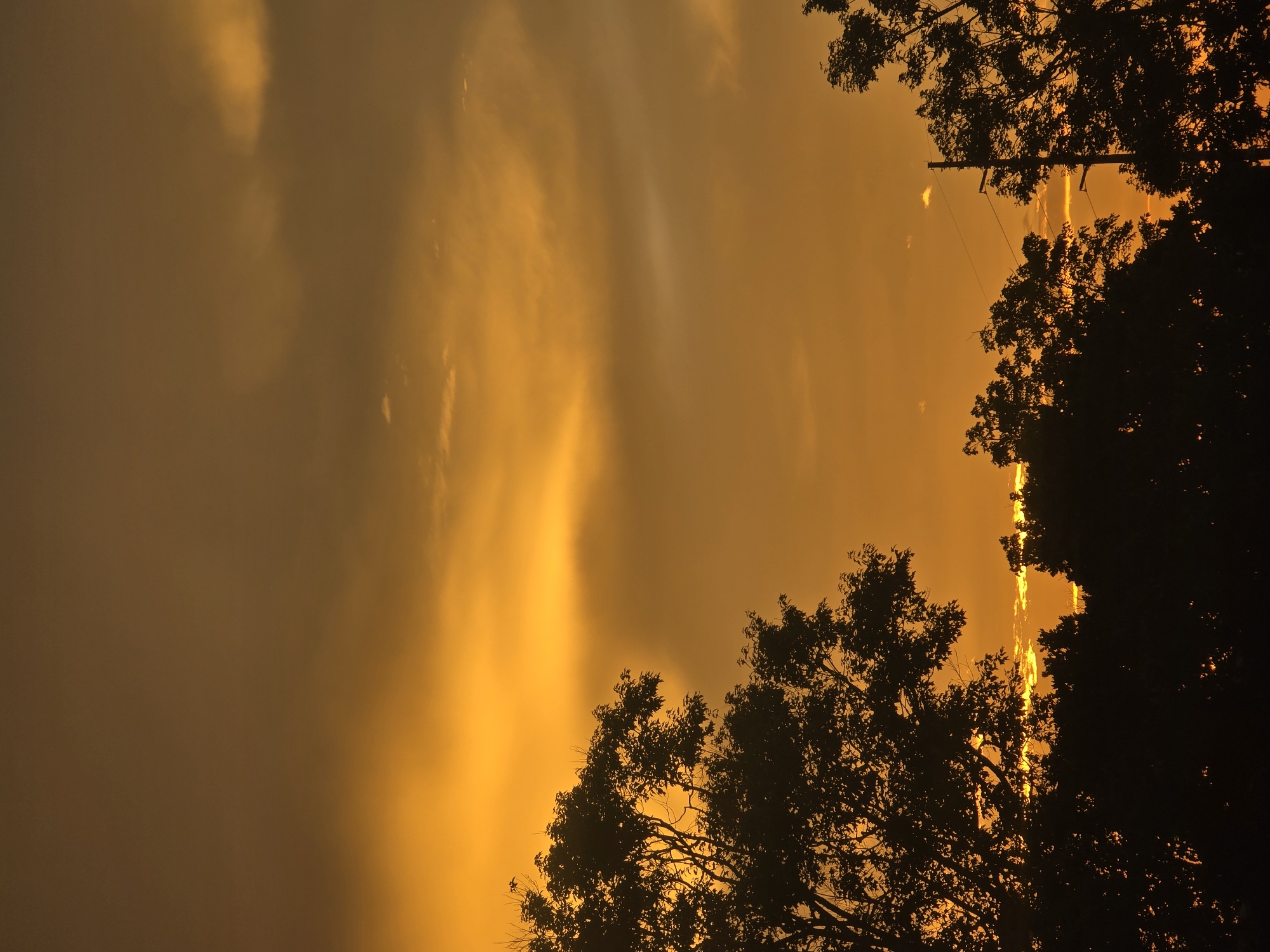Fiery sunset sky over Woodstock, Georgia