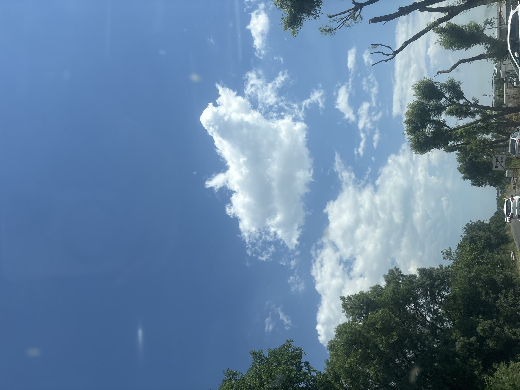 Driving through Burgas on a partly cloudy June afternoon