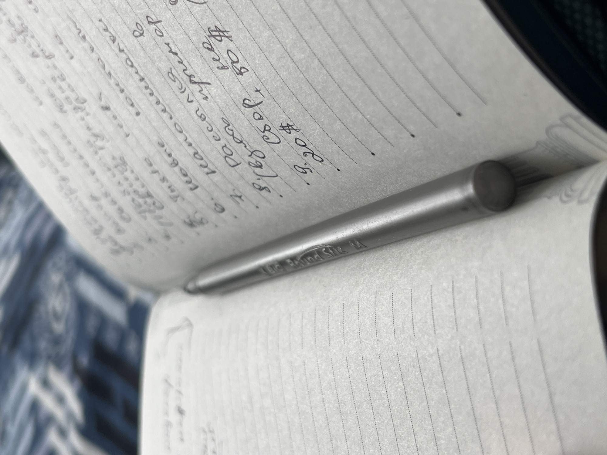 Notebook notes and a old key, quietly detailed in rural Georgia