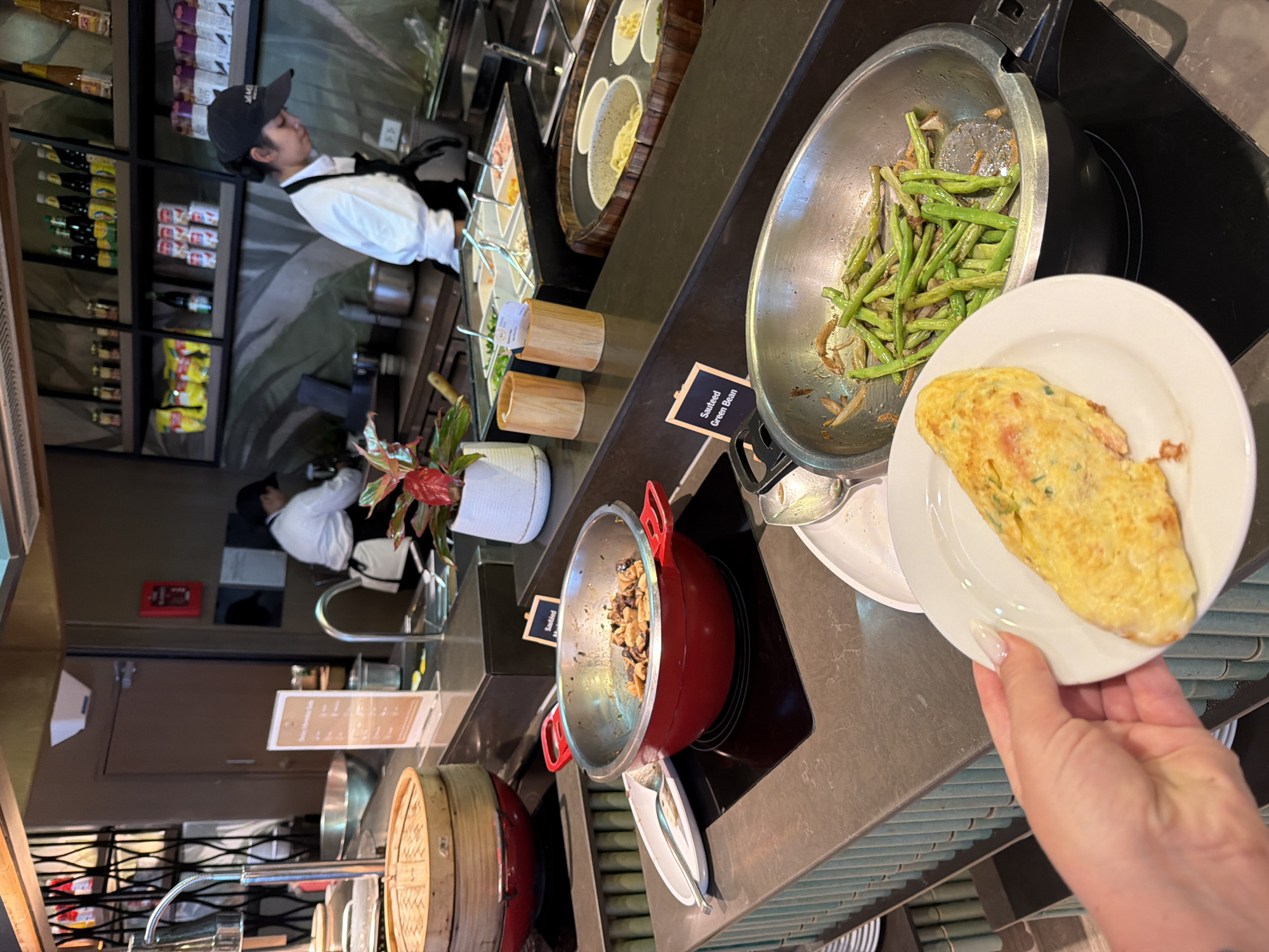 Hotel breakfast buffet fully stocked in Bang Muang, Thailand