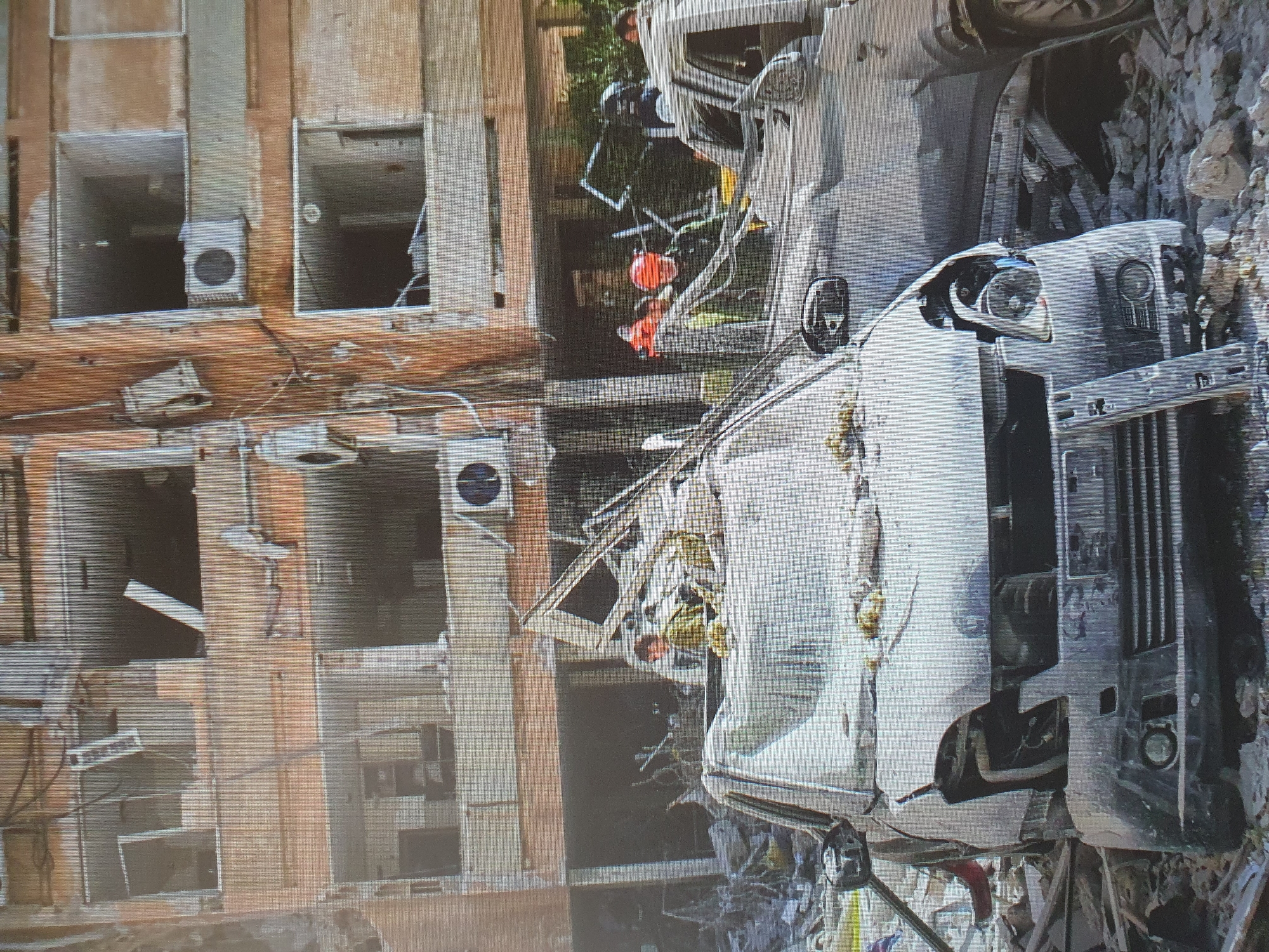 Tashkent building explosion aftermath mixed with nature scenes