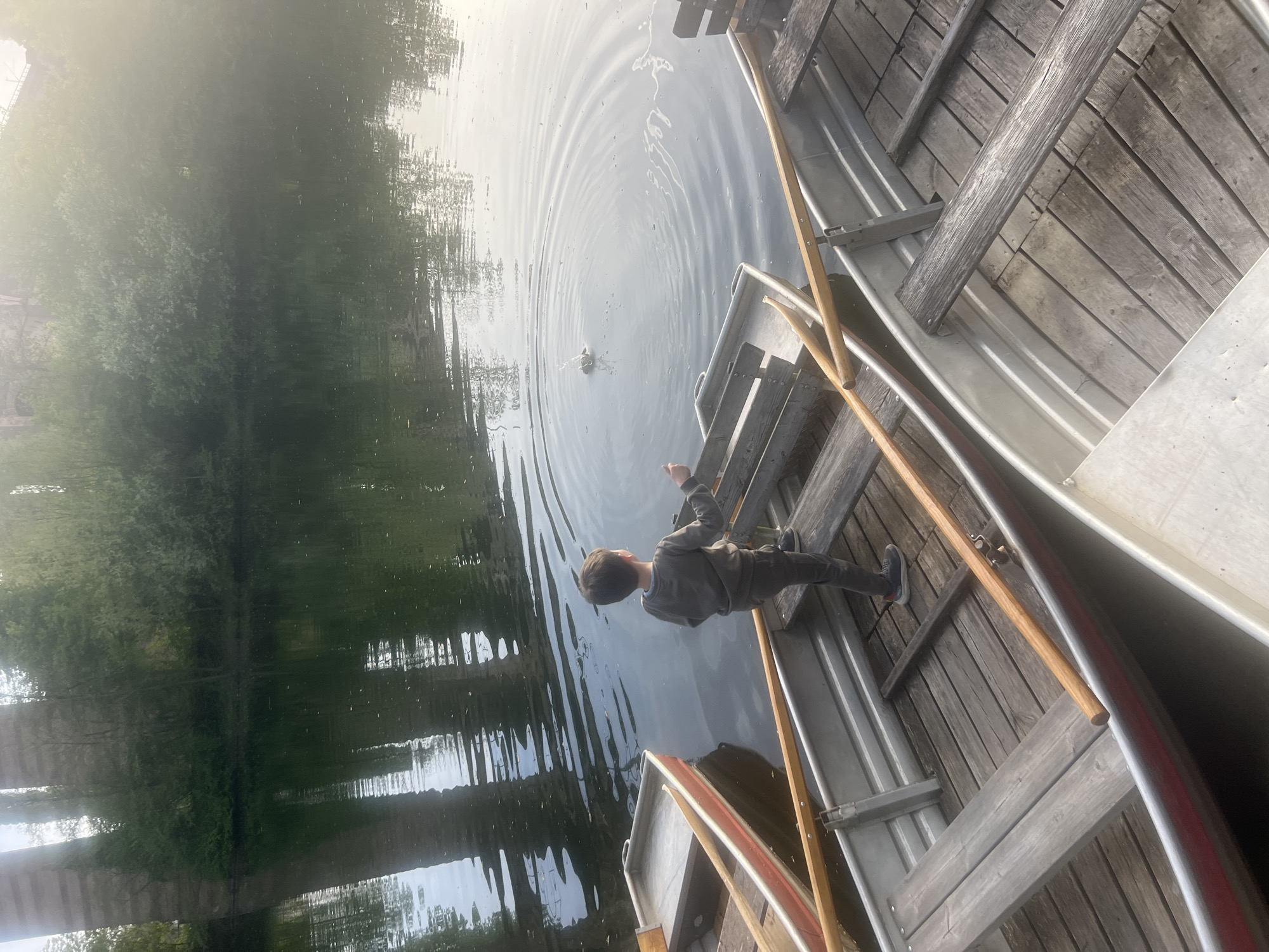 Family outing captured at Bietigheim-Bissingen waterfront during golden hour