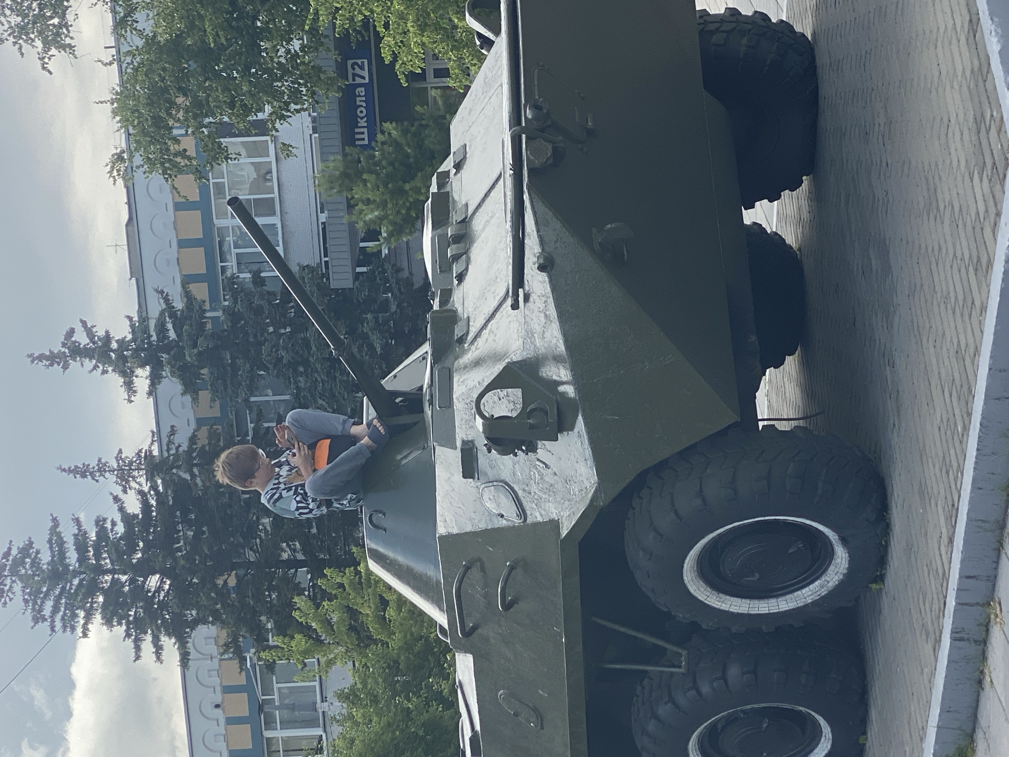 Soviet-era military hardware on open-air display in Novokuznetsk