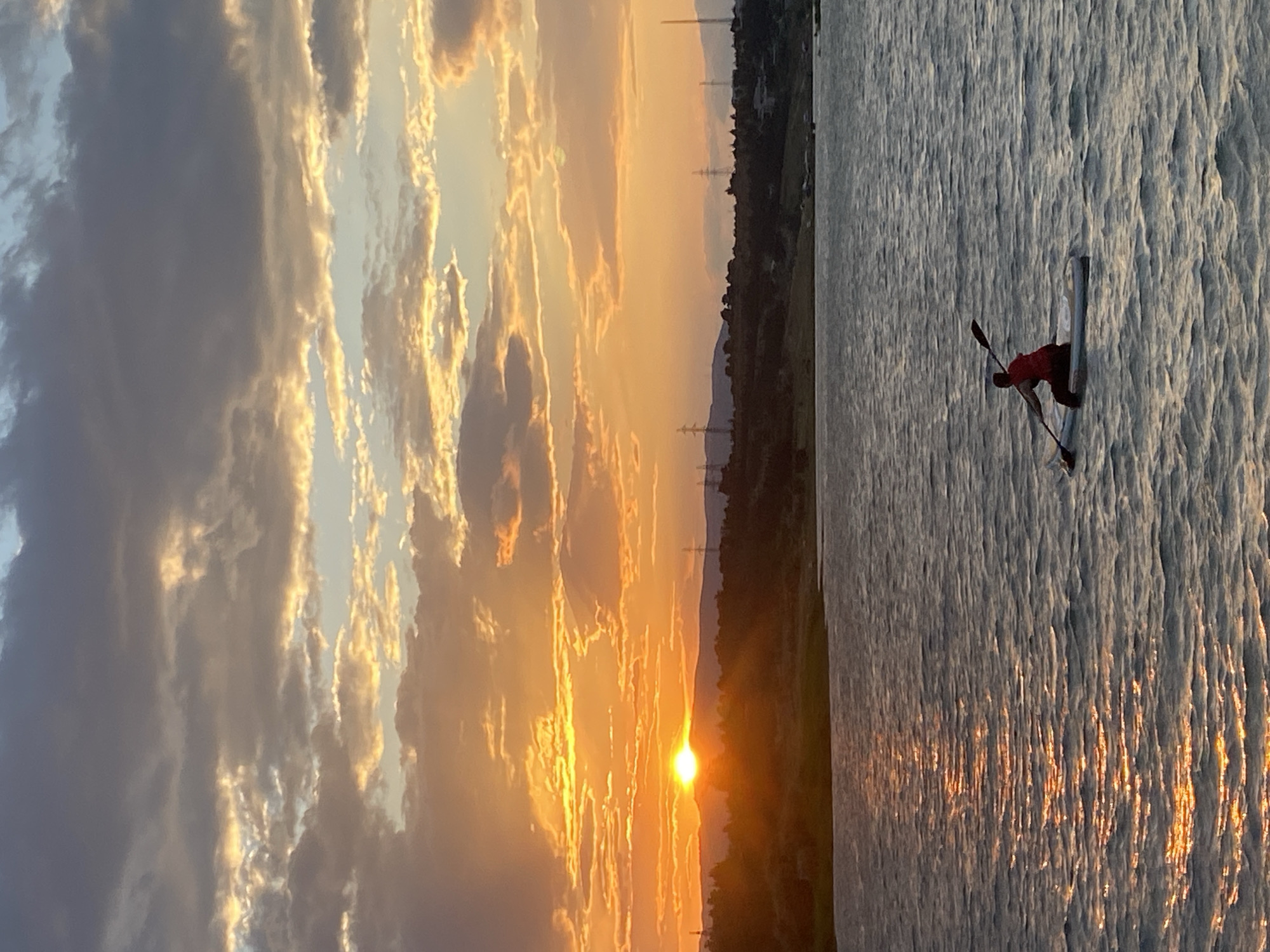 Paddleboarding at golden hour on a Tbilisi reservoir