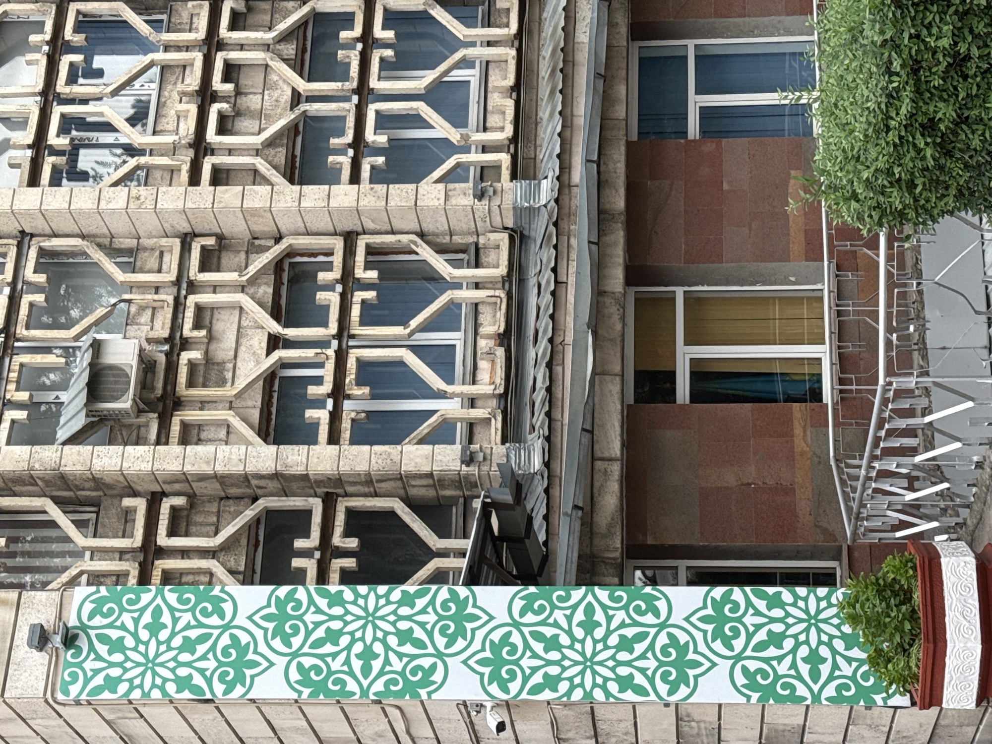 Street-level retail and architecture in central Almaty