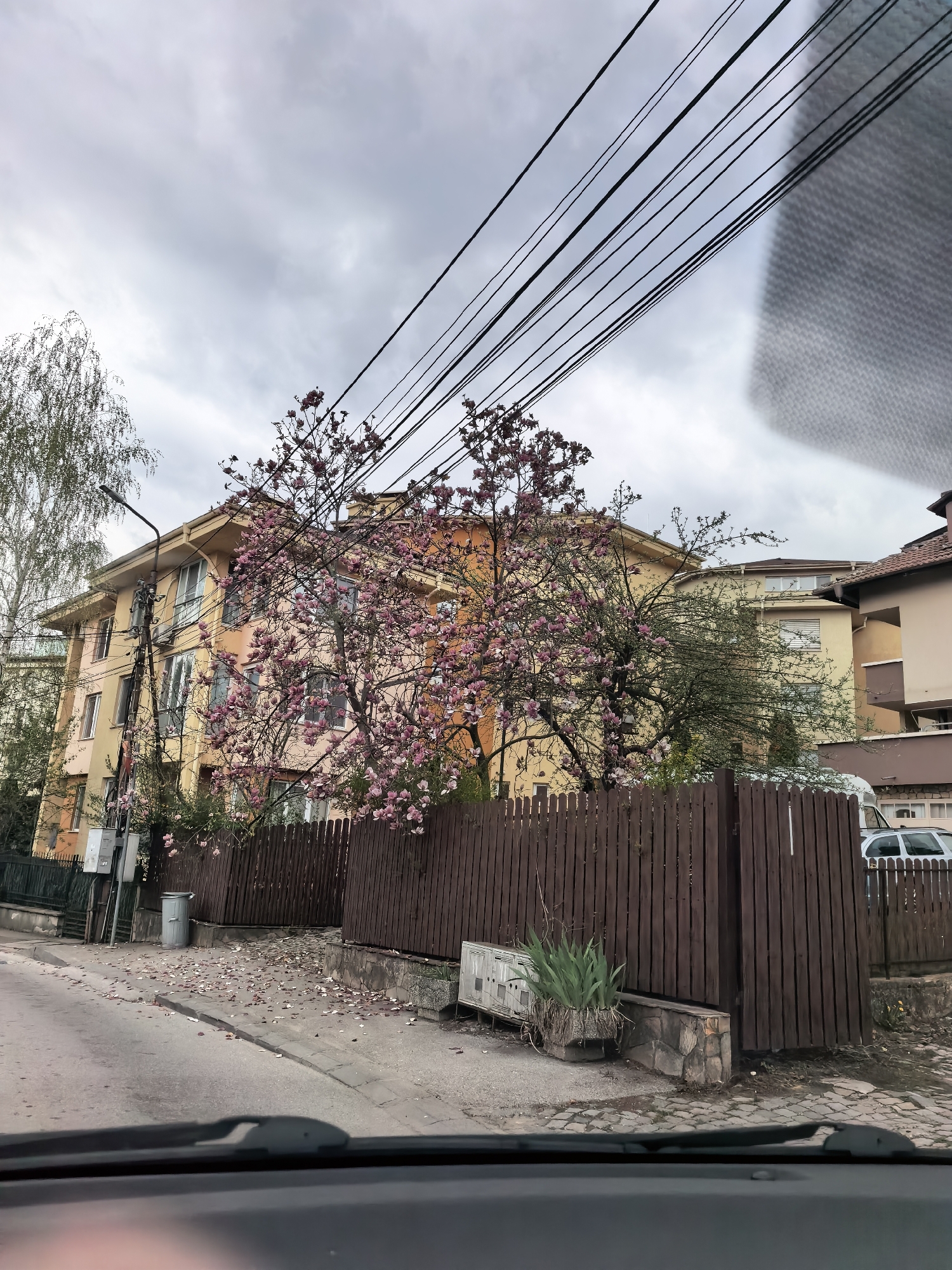 Vehicle journey through urban area documented in multiple perspectives