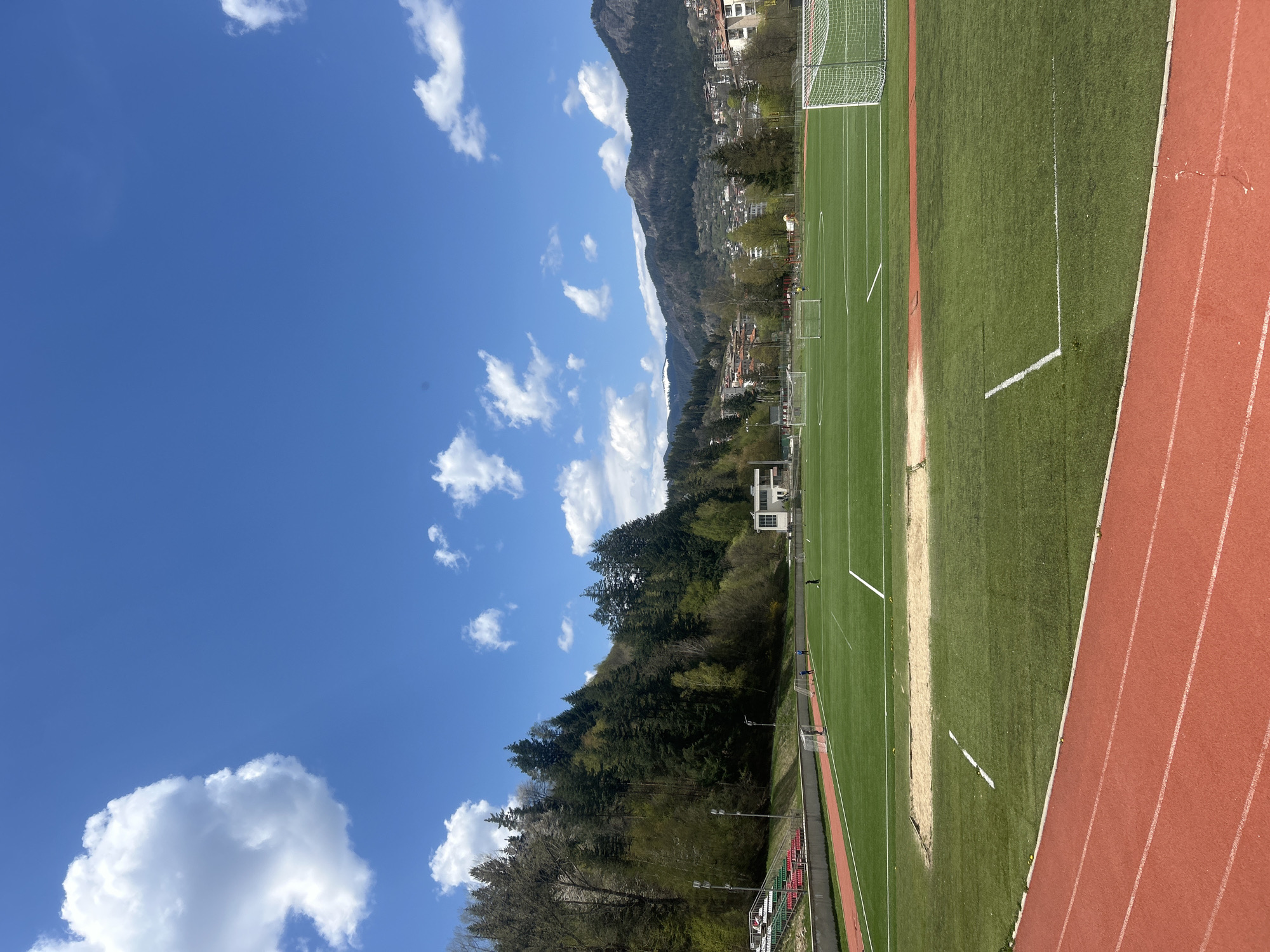 Sports complex documented in Smolyan, Bulgaria under sunny skies