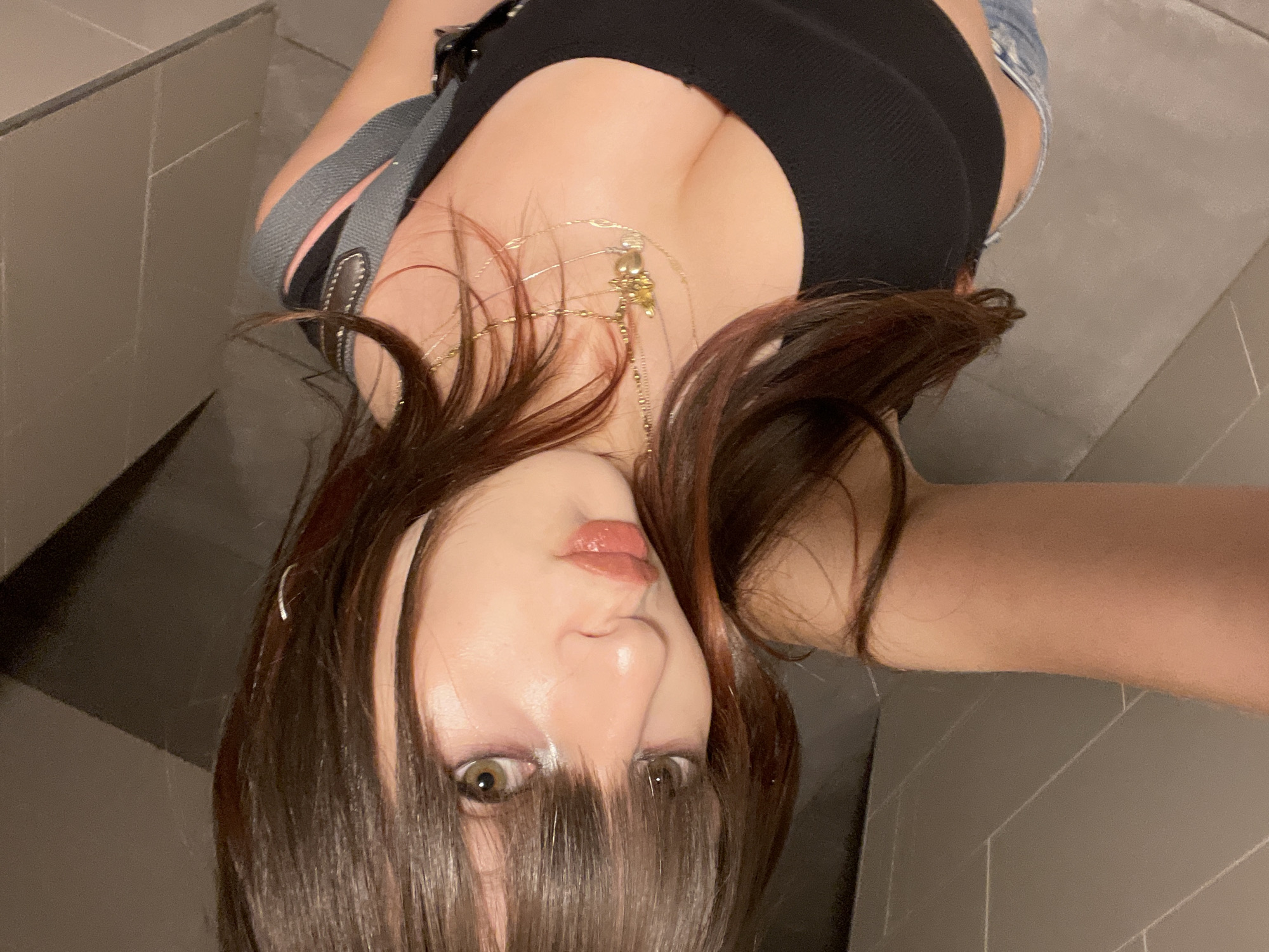 Woman takes elevator selfies in Raanana, Israel