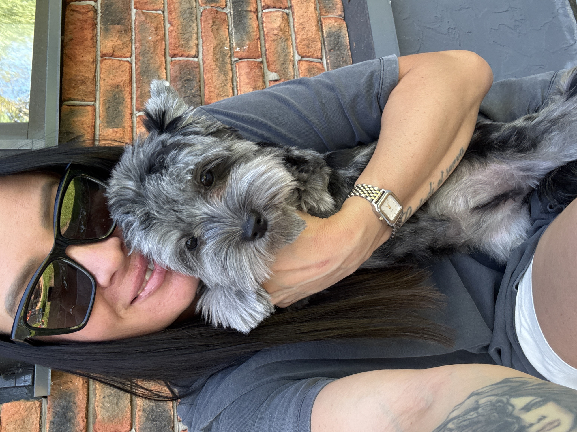 Backyard summer day in Chaikovsky: dog, kid's pool, new deck