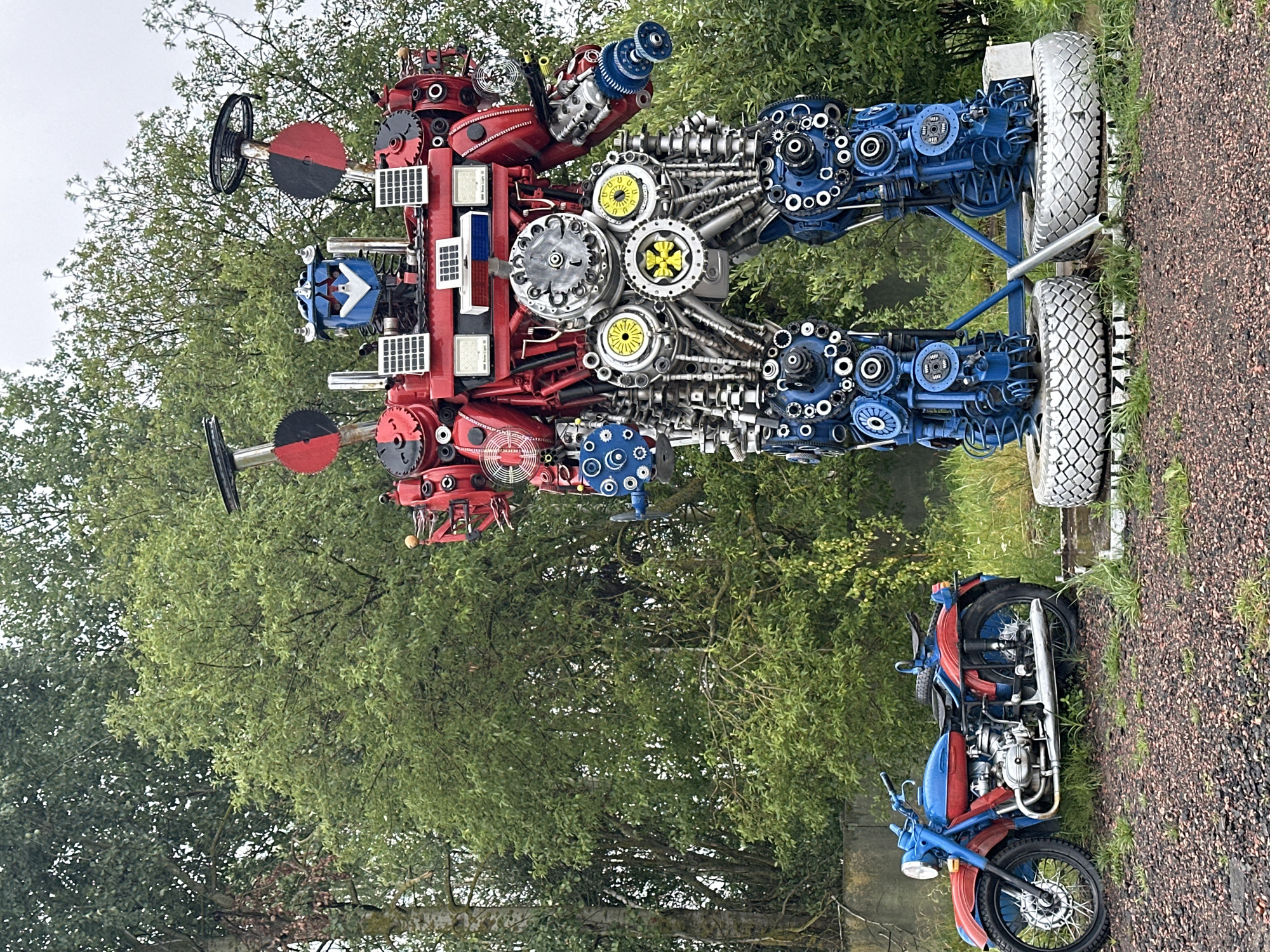 Life-size Optimus Prime sculpture built from salvaged metal parts