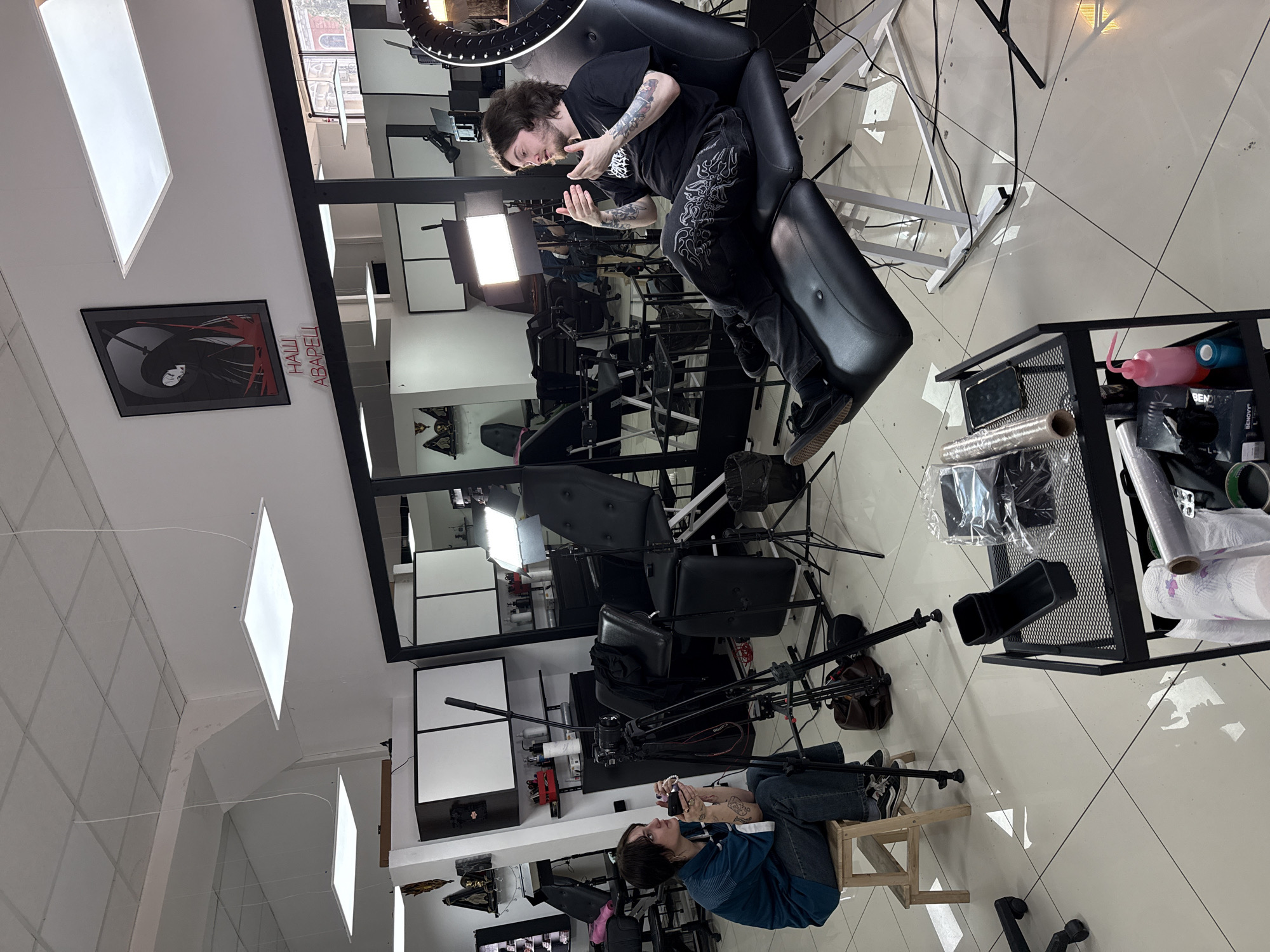Tattoo studio scene documented in Rostov-on-Don