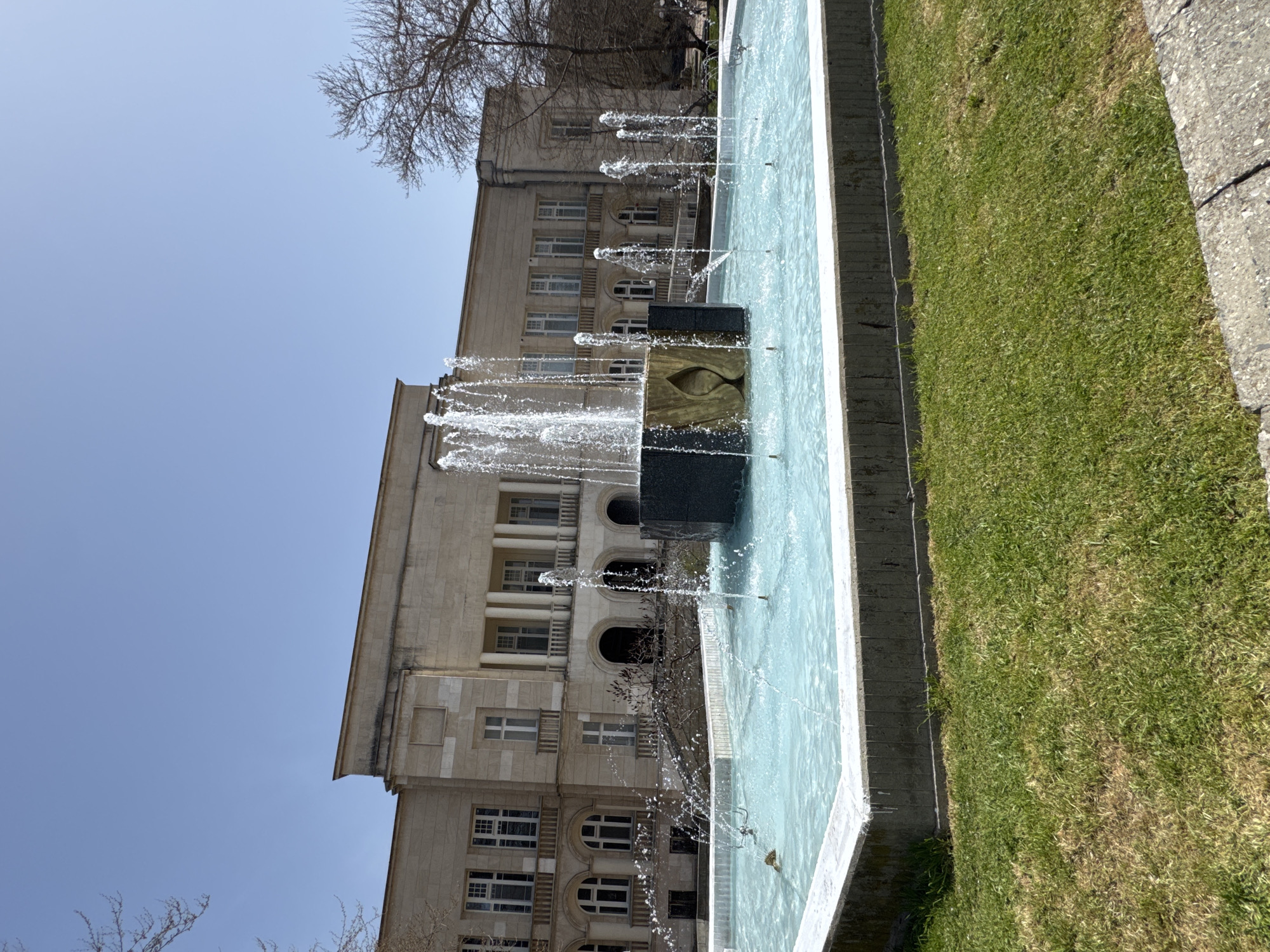 Spring scenes captured in Dobrich: fountain display and blooming tulips