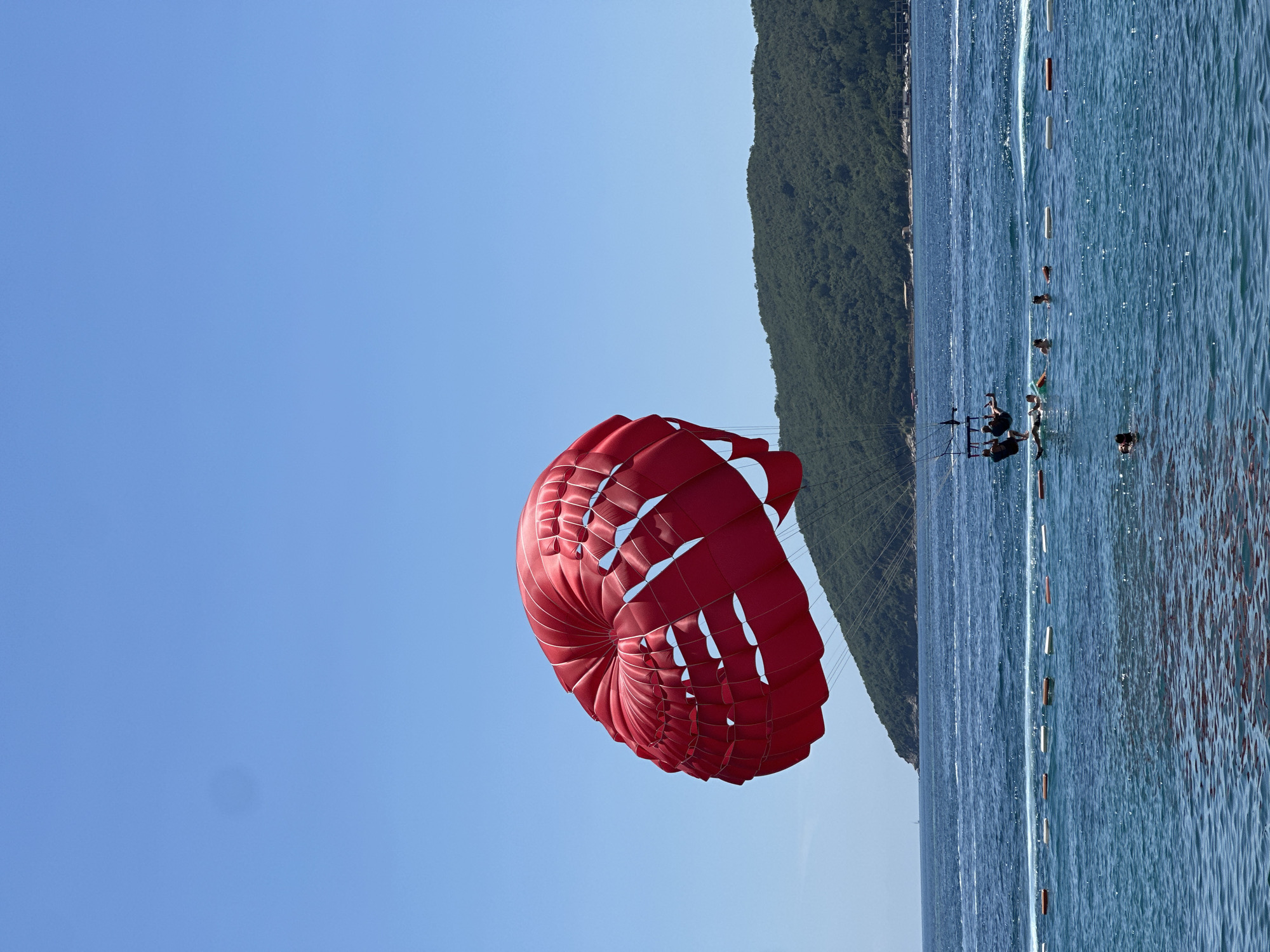 Summer morning in Budva: parasailing, coffee, and Adriatic beach vibes