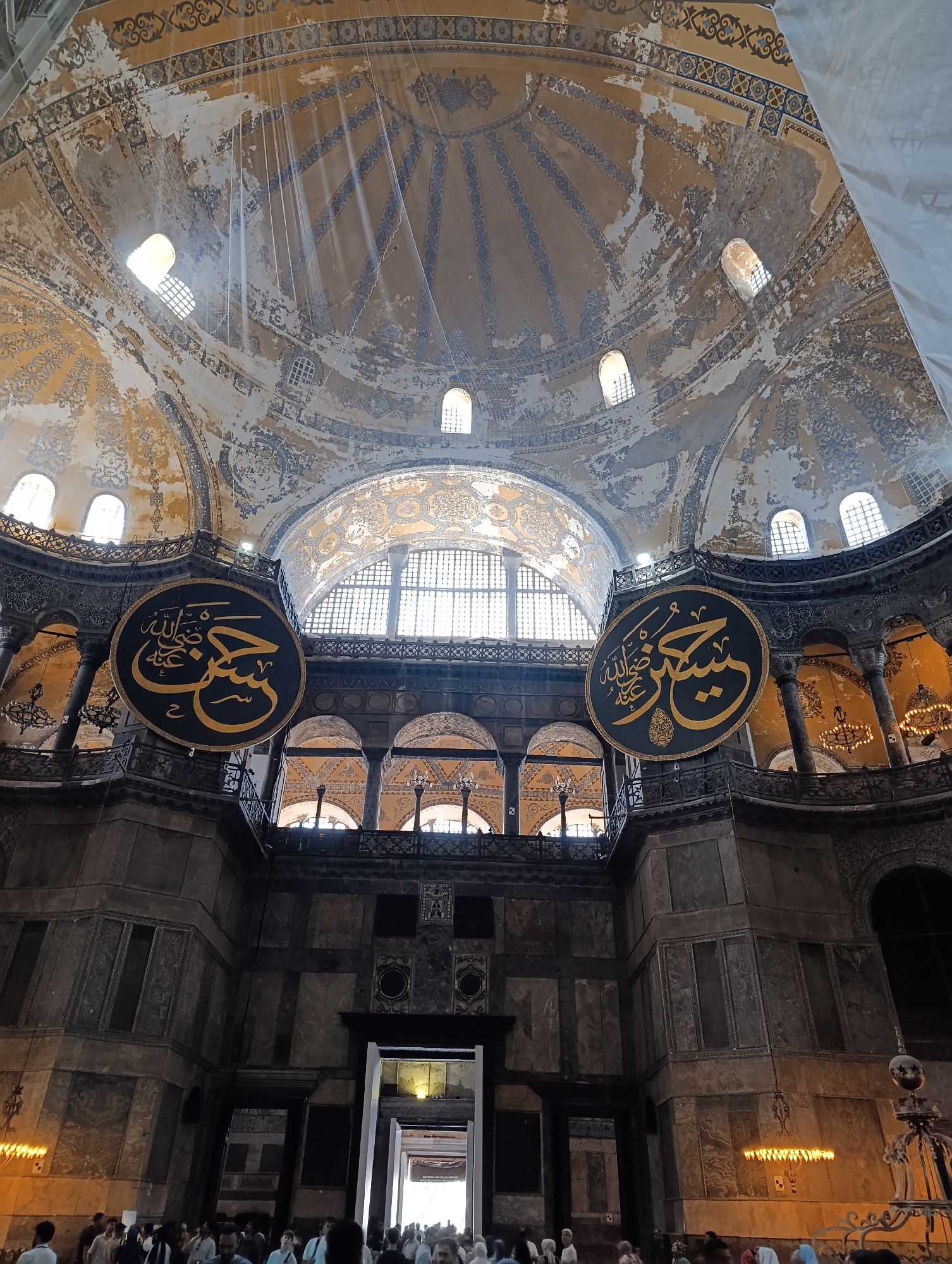 Inside and outside Hagia Sophia, Istanbul