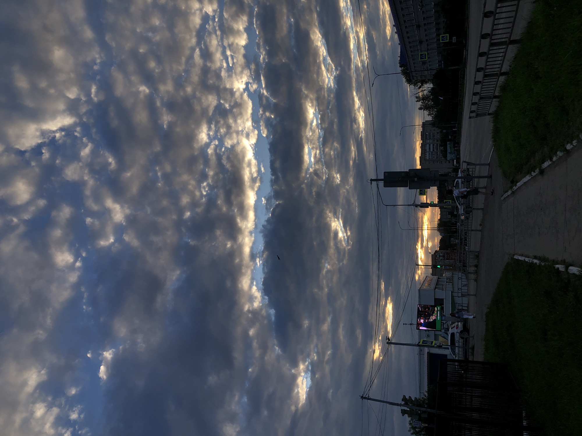 Dramatic sunset skies over Chaikovsky, with selfies to match