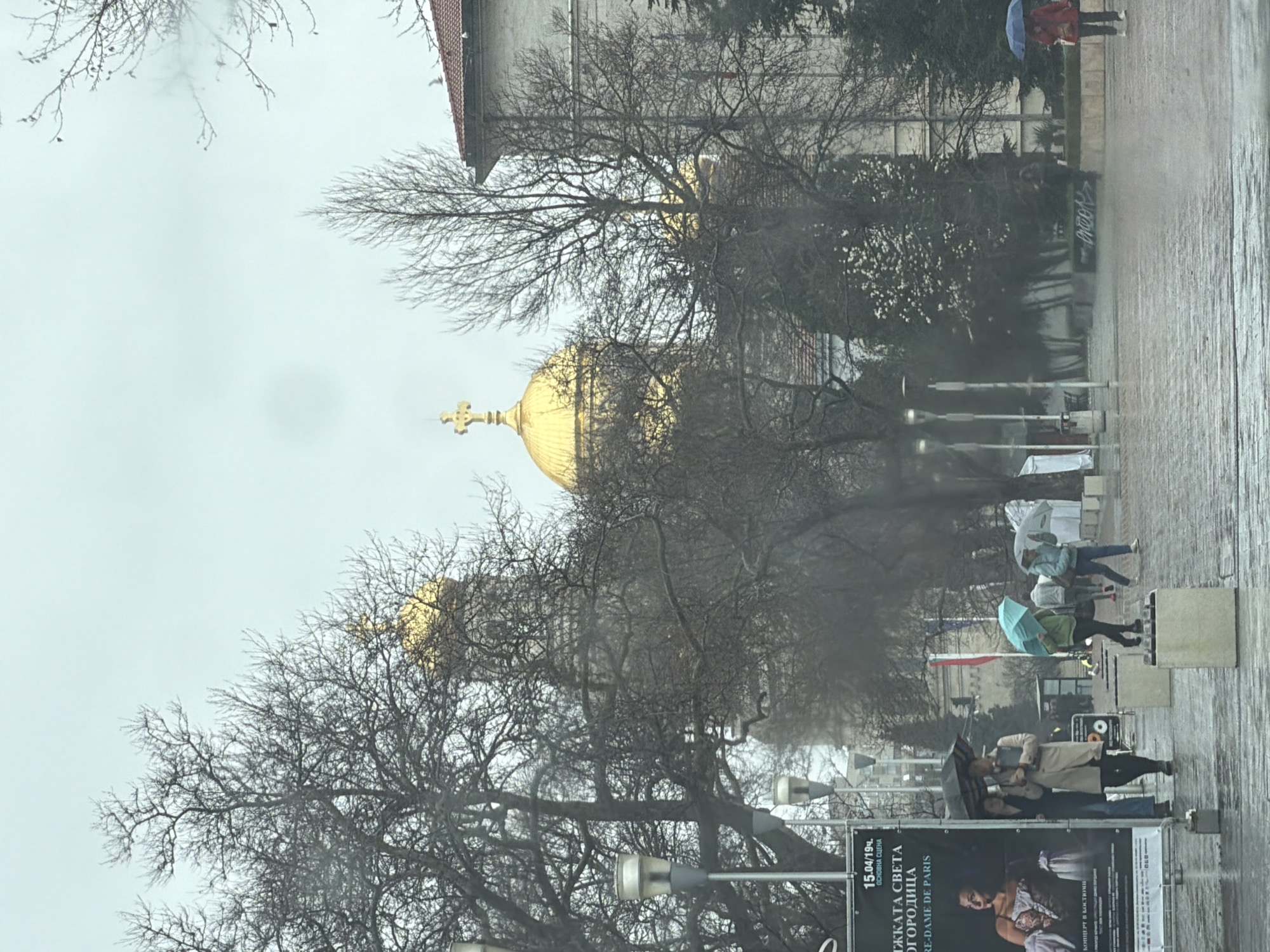 Rainy morning scenes captured around Varna cathedral district
