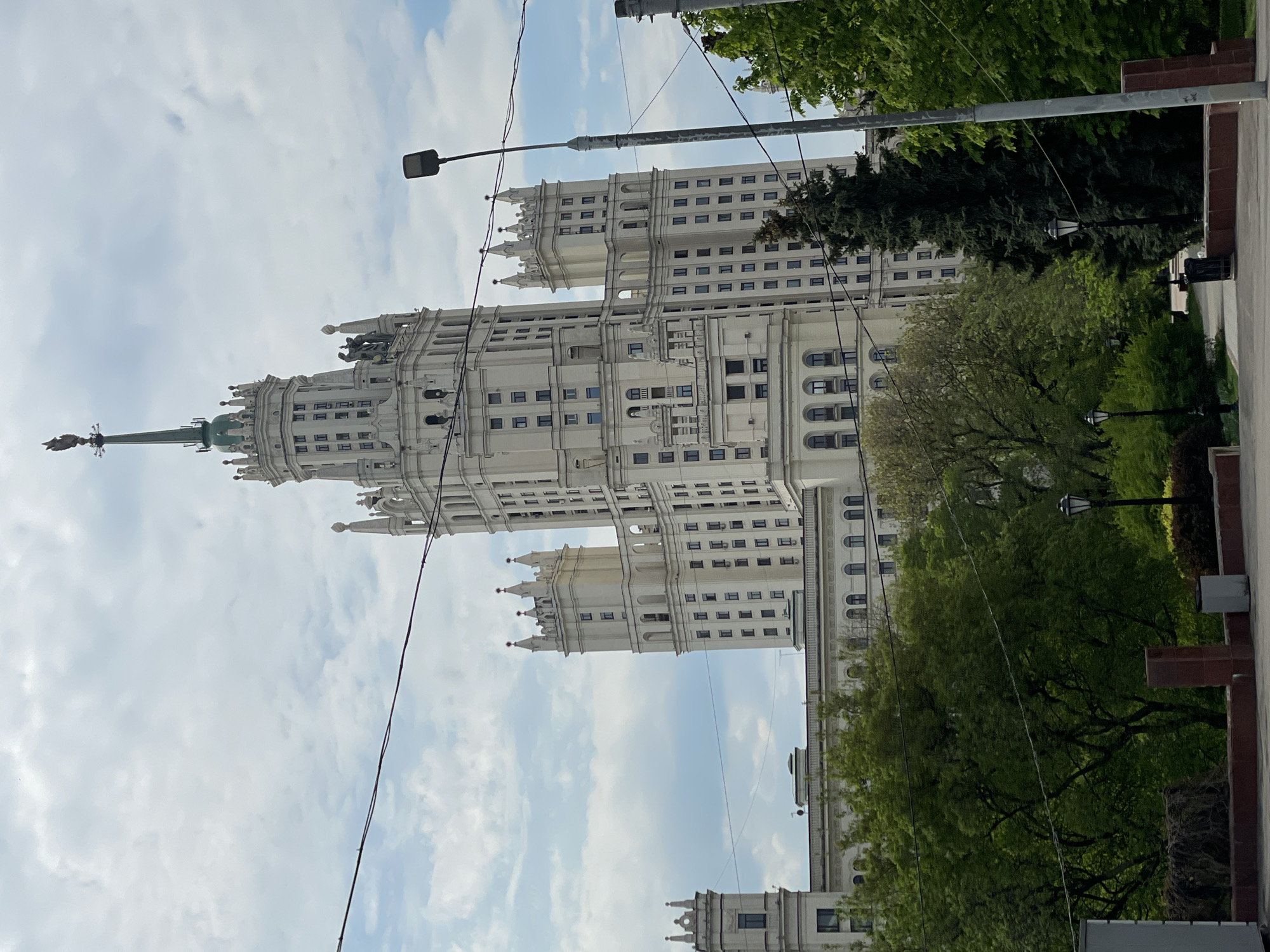 Morning scenes captured around Moscow's Stalinist architecture district
