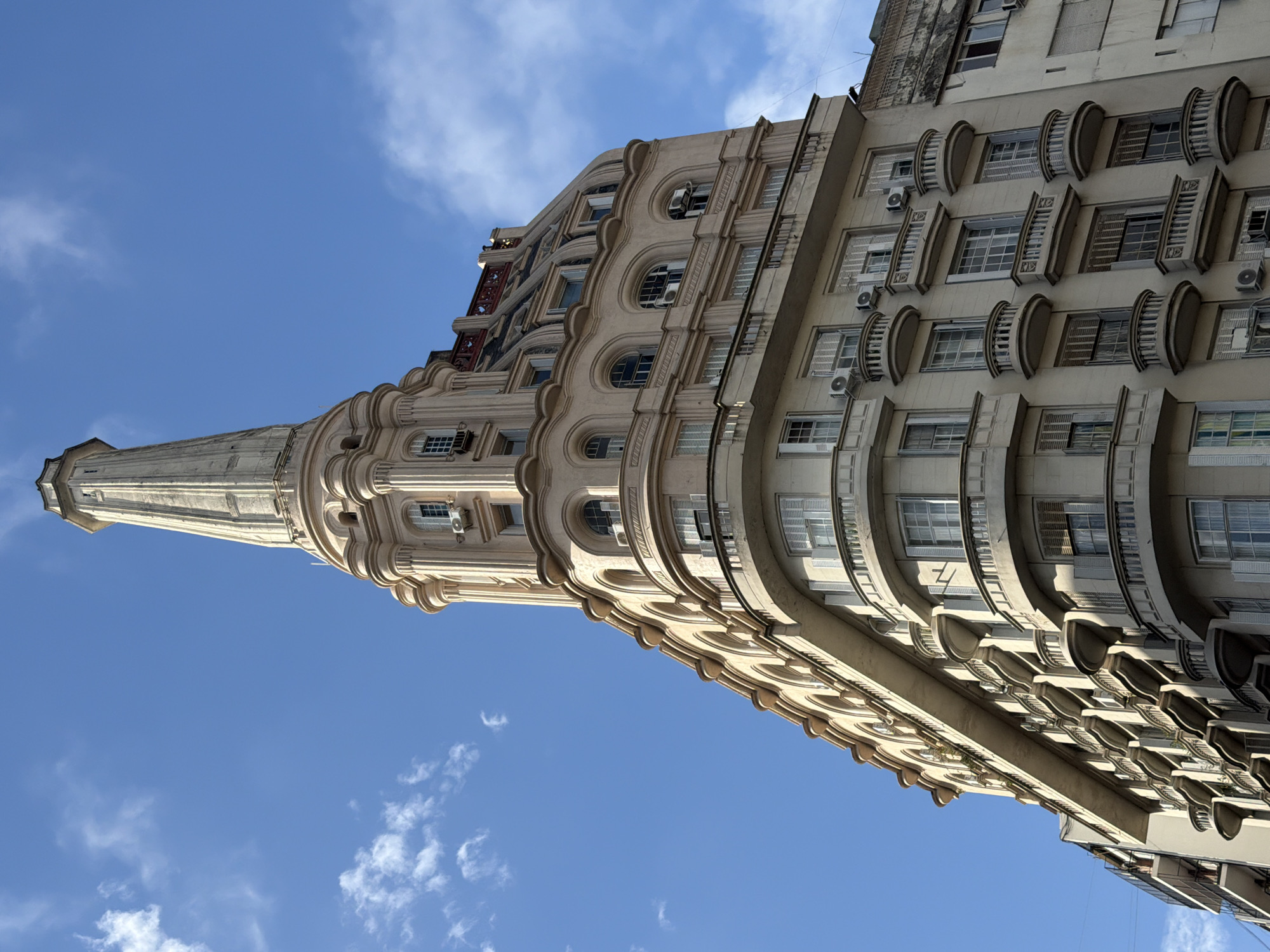 Kavanagh Building photographed from street level in Buenos Aires