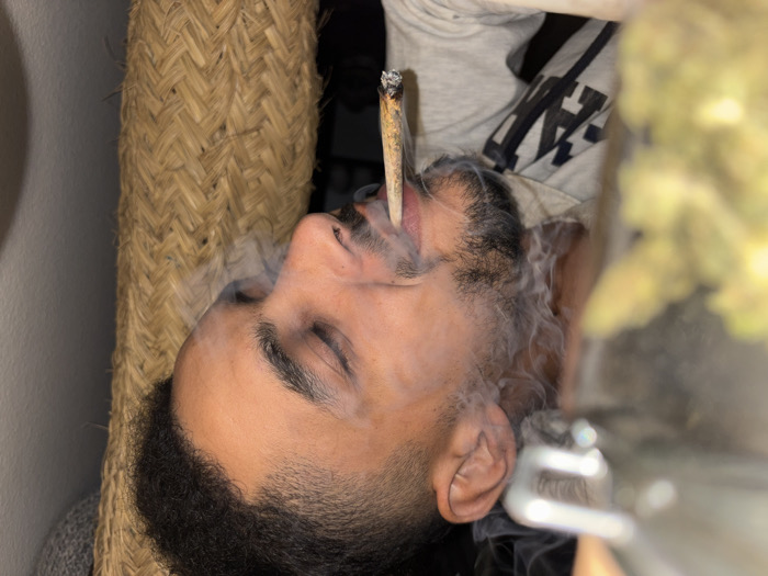Individual documents smoking session and selfies in Tangier