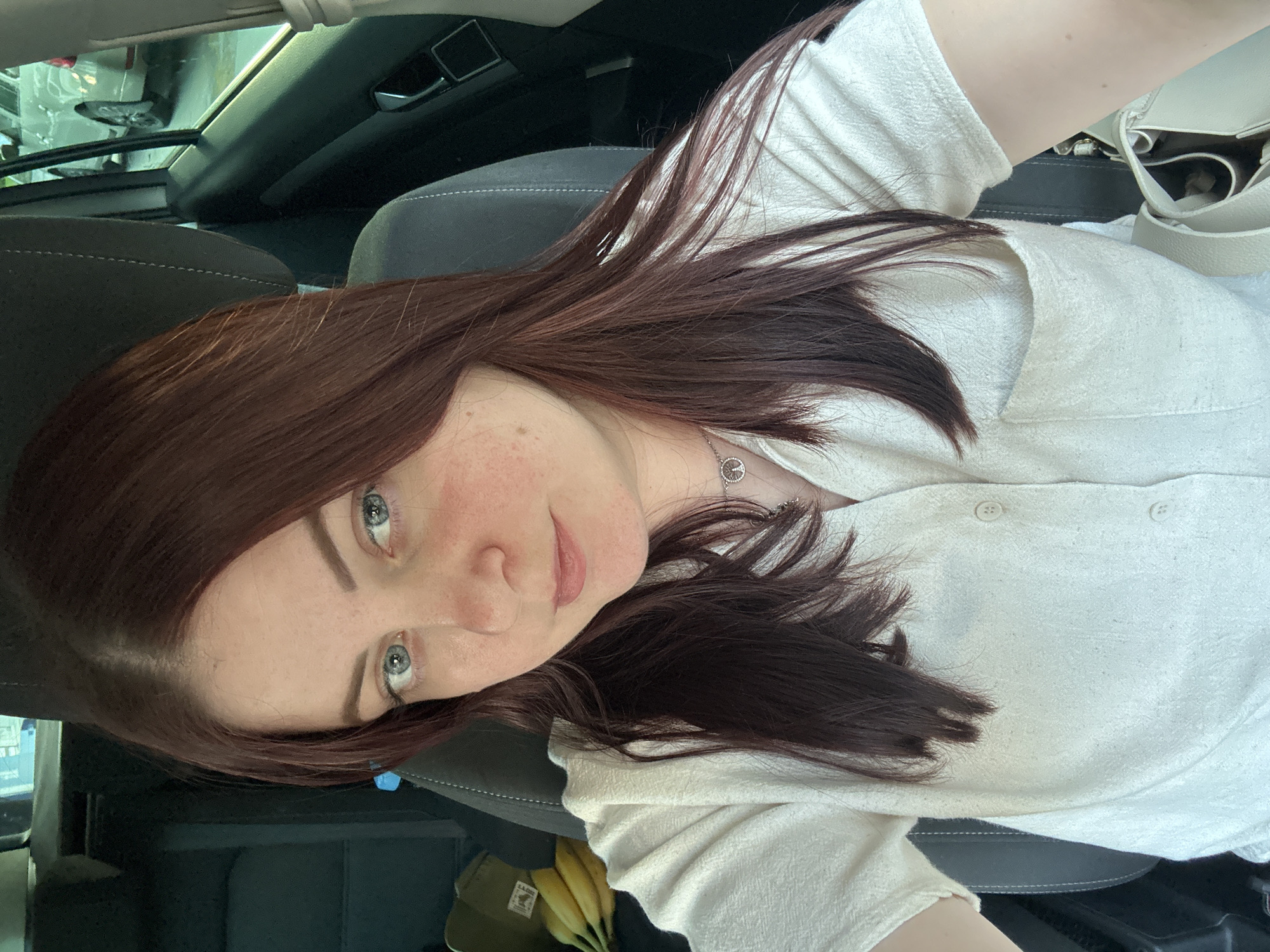 Selfie series inside a parked car in Zagreb