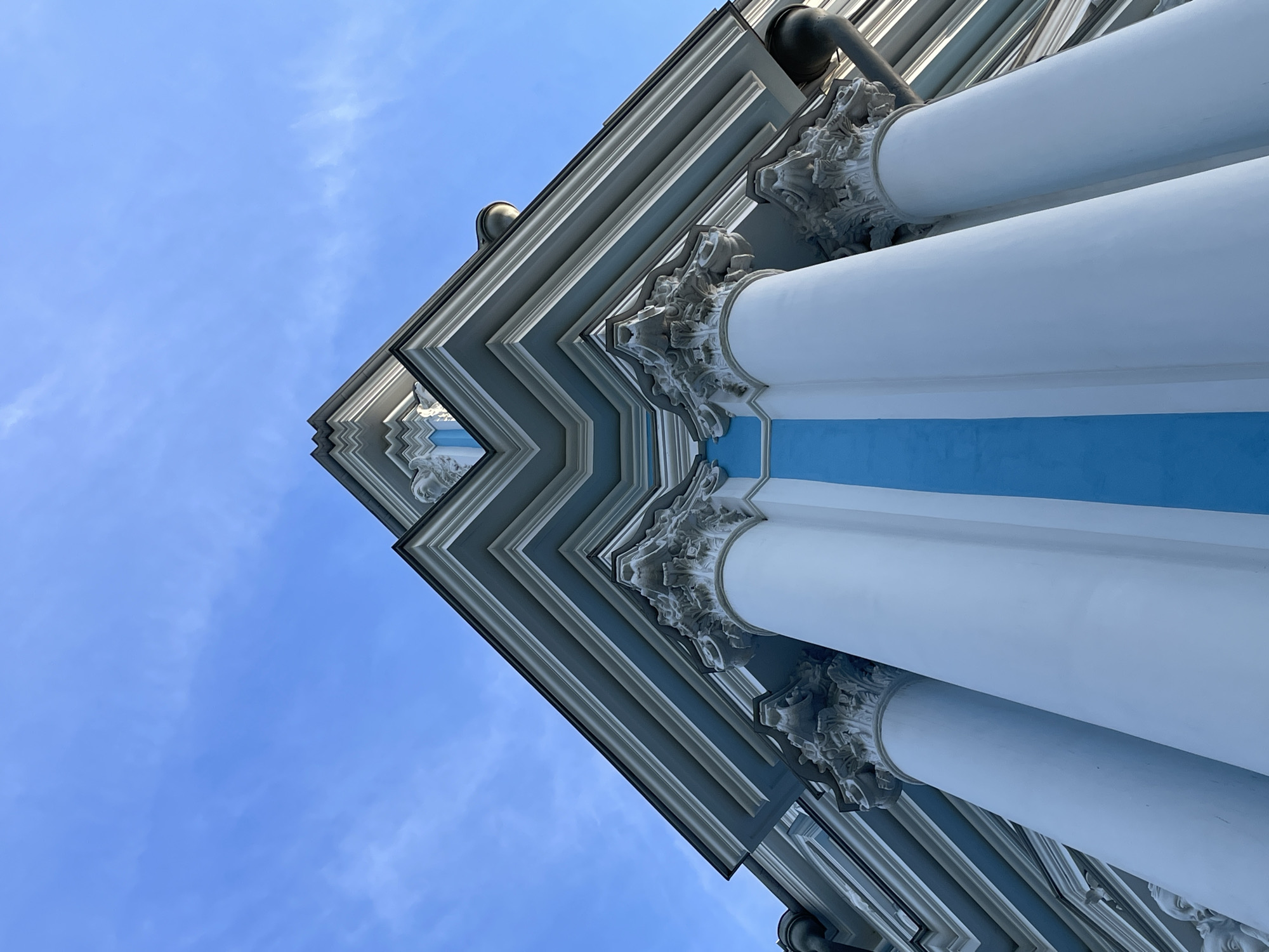 Tourist documents Russian landmarks, metro stations during afternoon walkabout