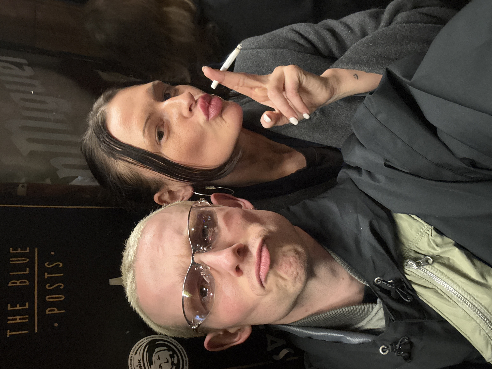 Indoor selfie captured of man and woman in London