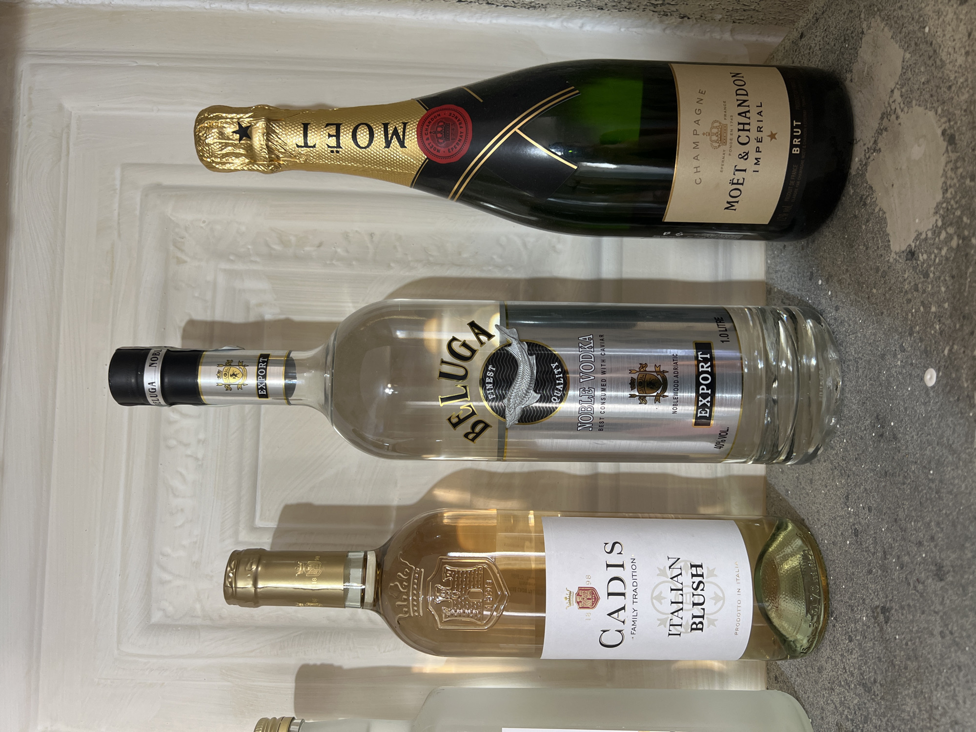 Luxury bottles photographed in still life arrangement in Bulgaria
