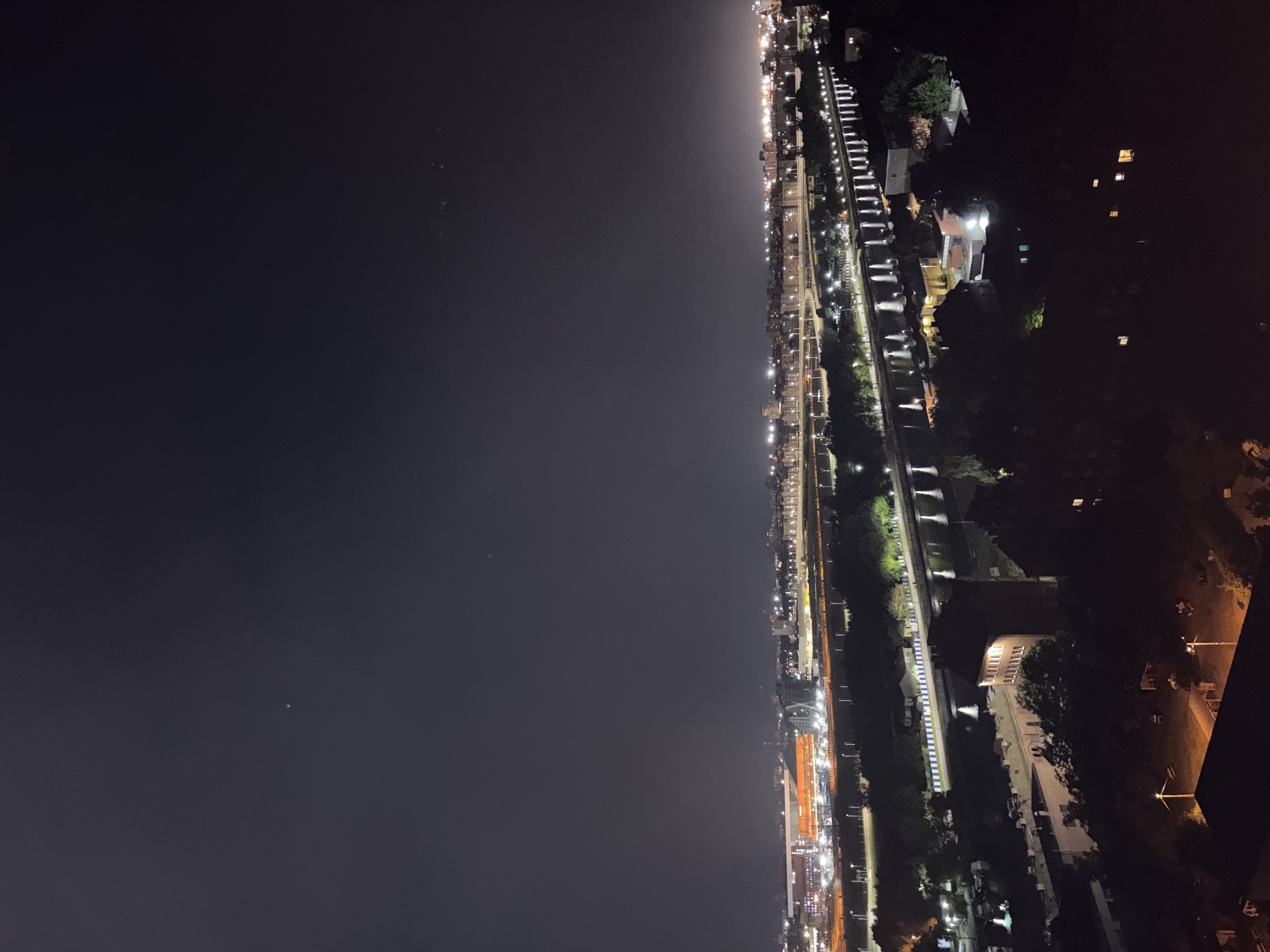 Nighttime panoramic views captured across Kaliningrad cityscape