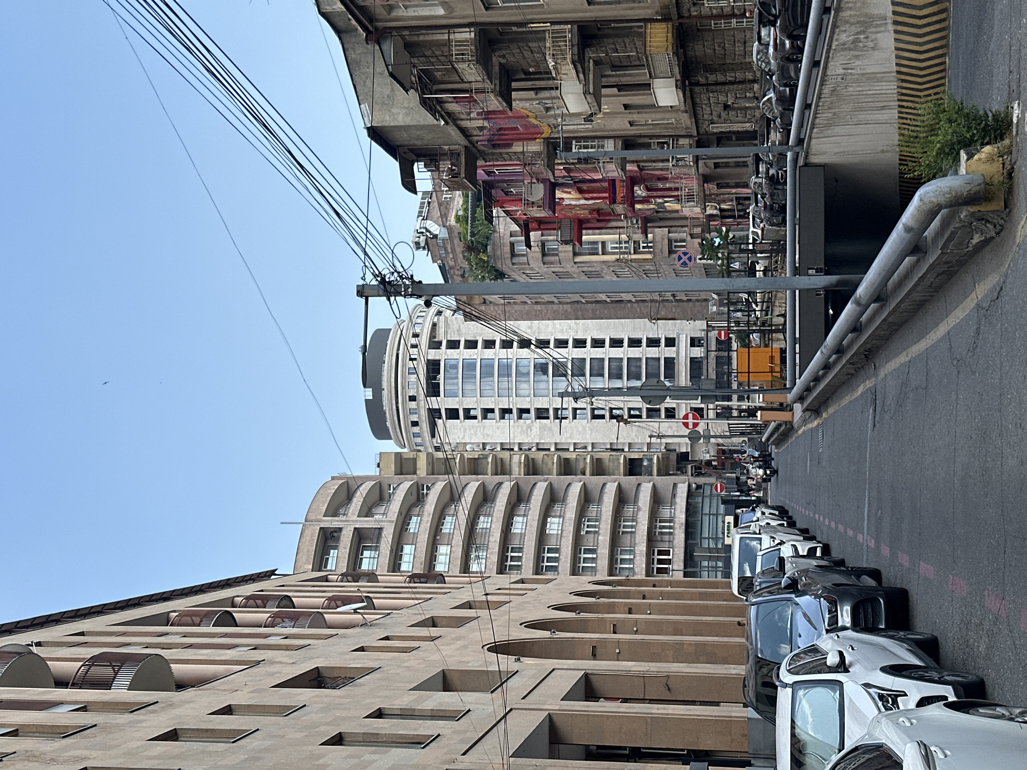 Gelato shop, street views, and a contest graphic in Yerevan