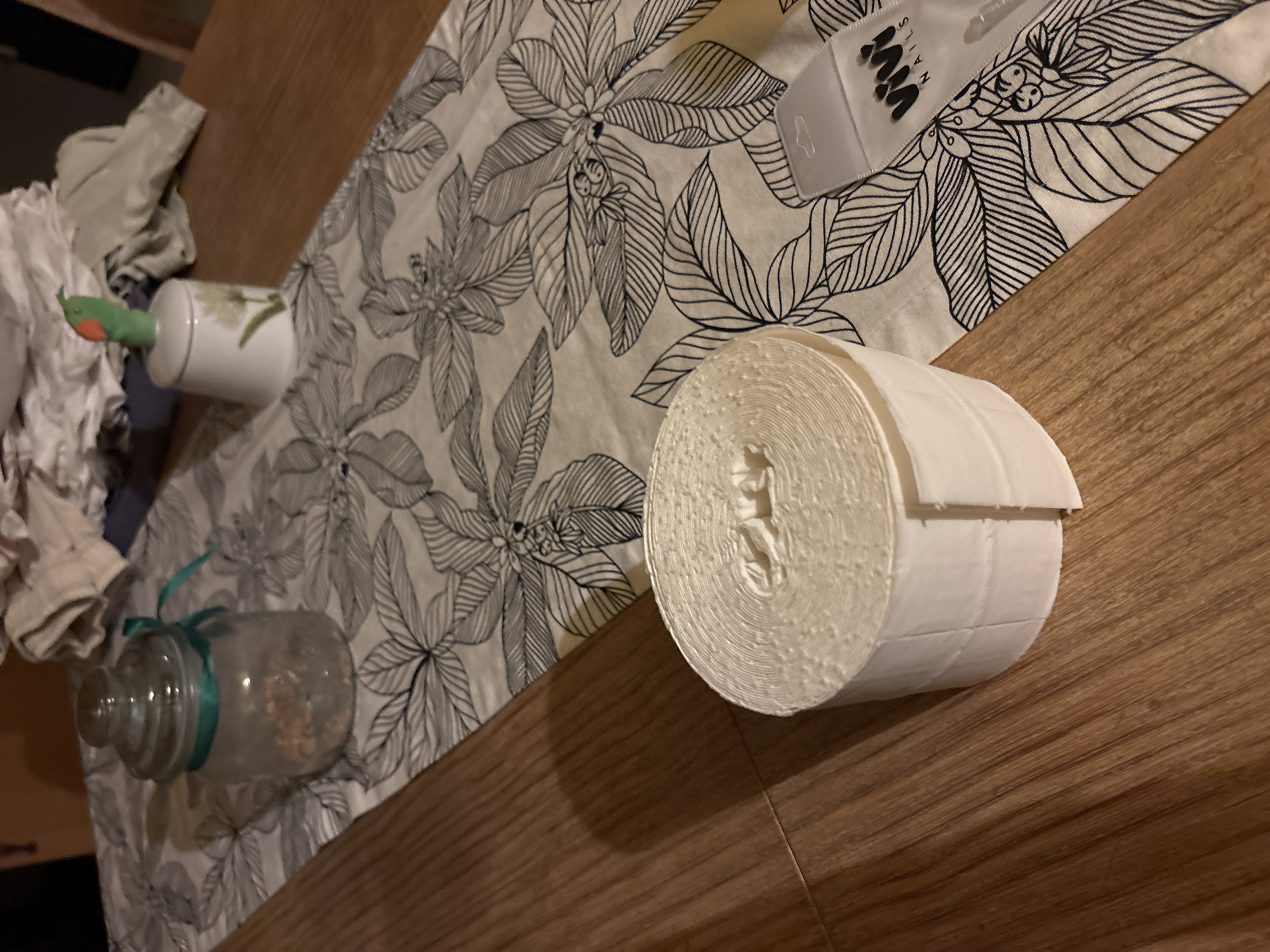 Everyday objects around a patterned interior in Benissa