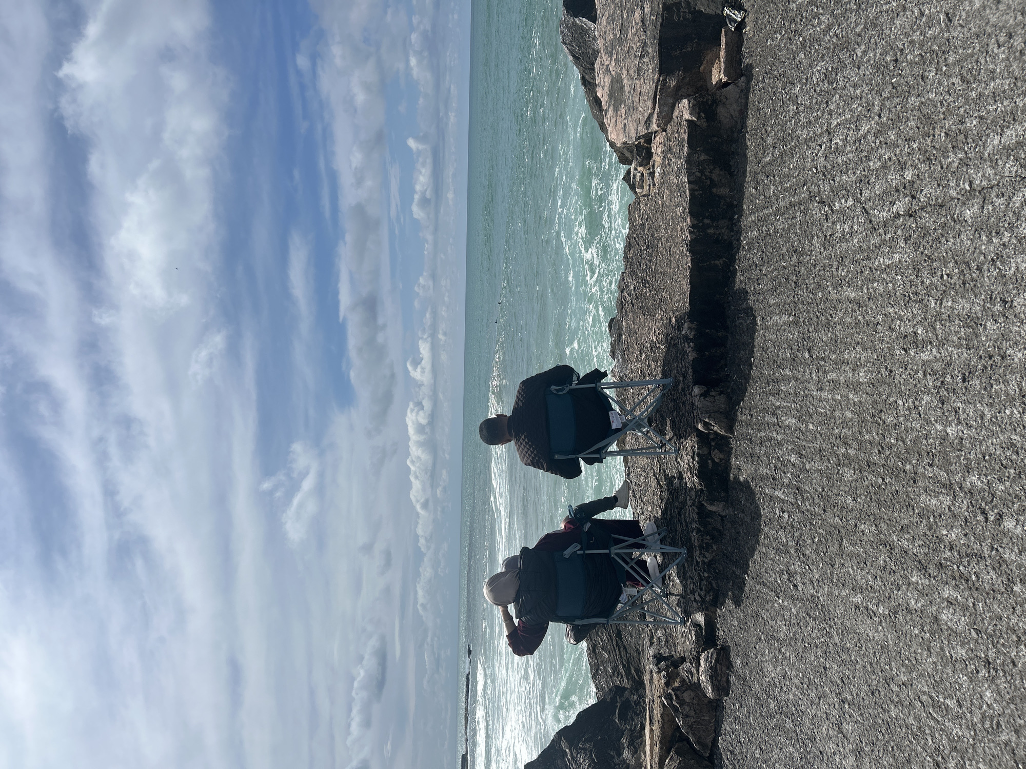 Person spotted on coastal cliffs in Rabat, Morocco