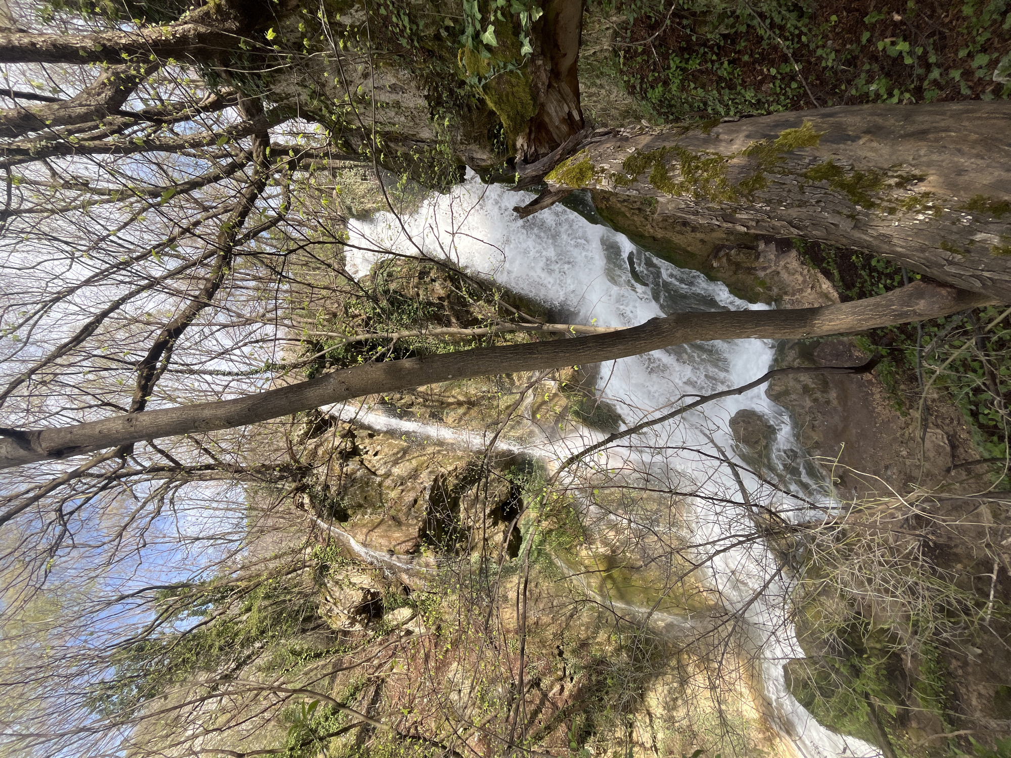 Waterfall and deteriorating footbridge documented near Bachkovo, Bulgaria